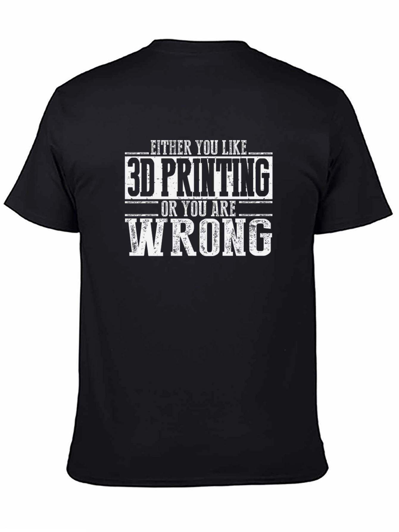 Black 3D Printing T-Shirt Funny Slogan Tee view 4