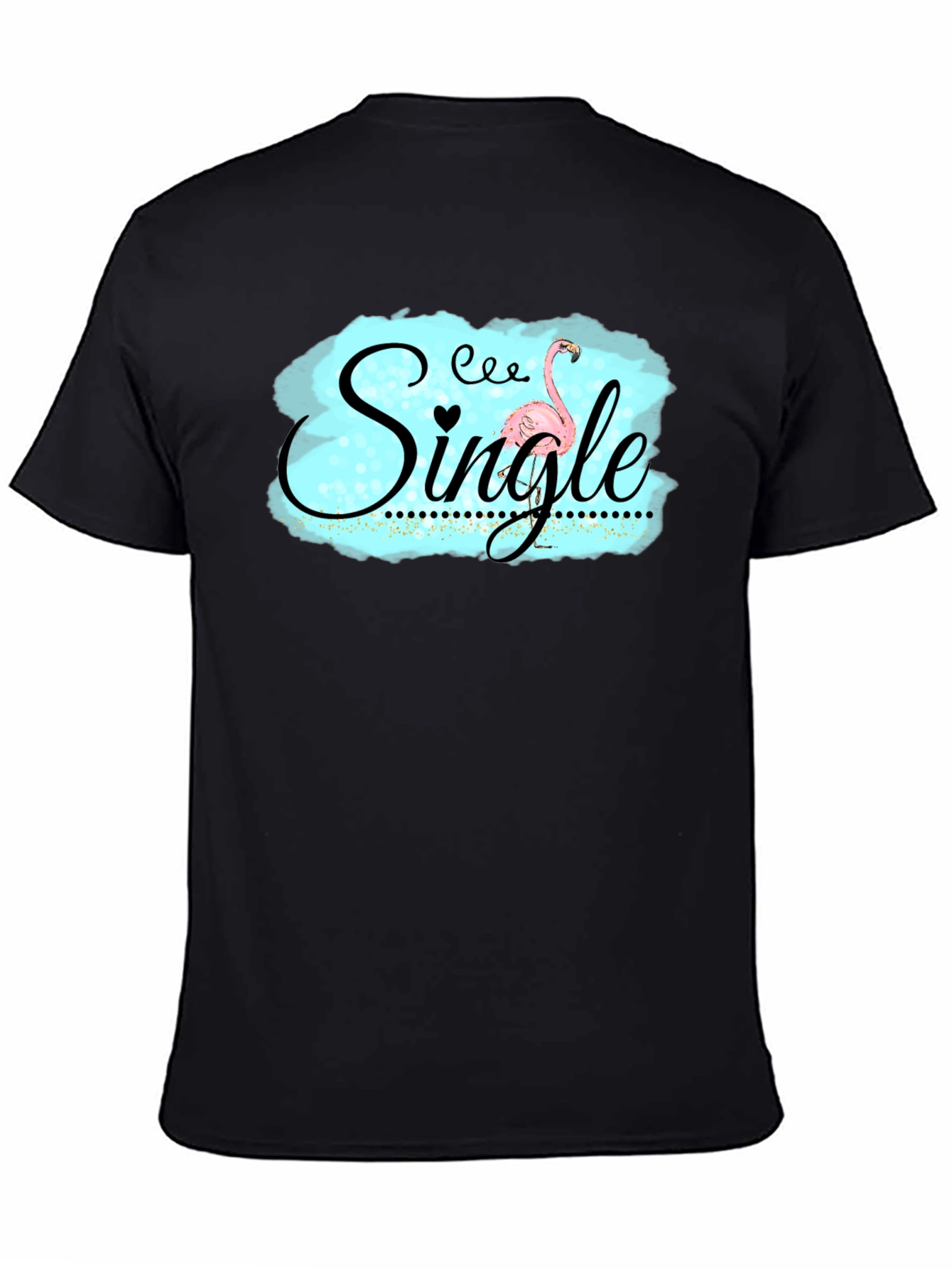 Black Single Flamingo Black T-Shirt view 4