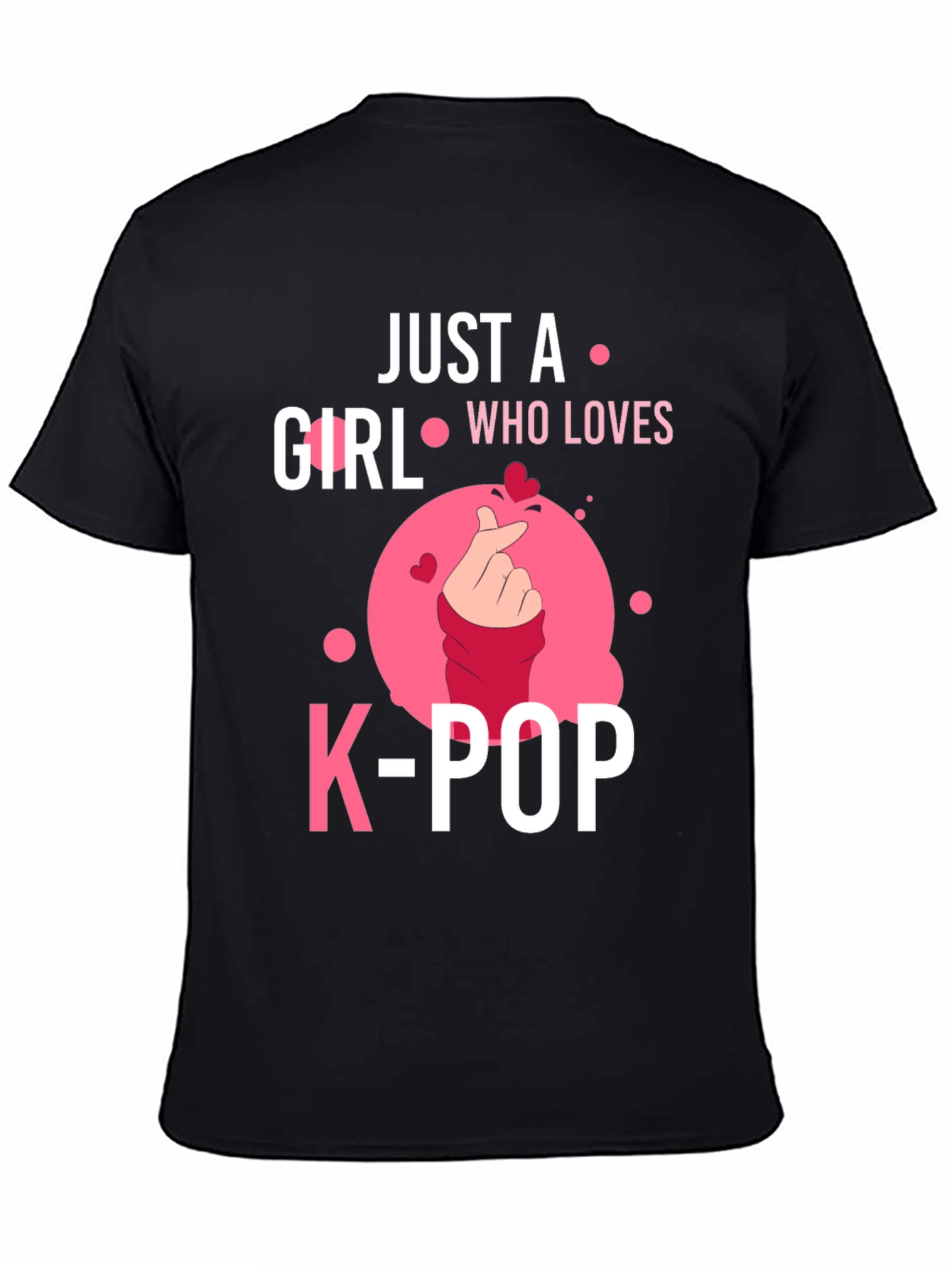 Black Just A Girl Who Loves K-POP Black T-Shirt view 4