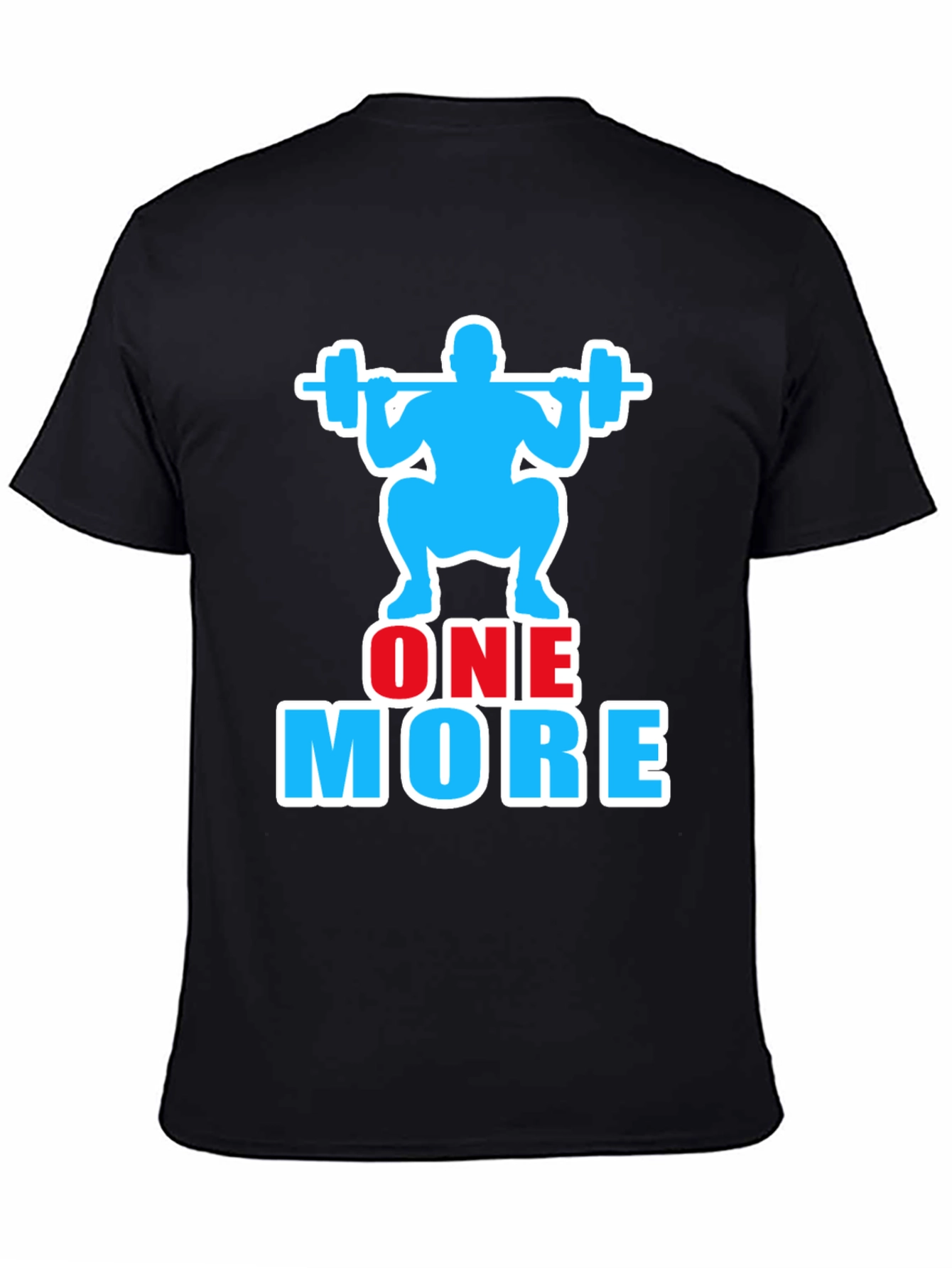 Black One More Rep Gym Workout Graphic T-Shirt view 4
