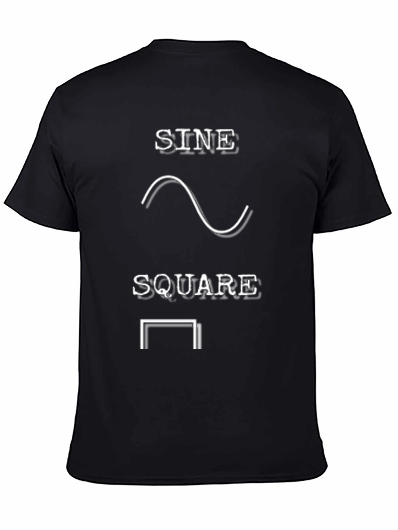 Black Sine Square Waveform Graphic Tee - Black view 4