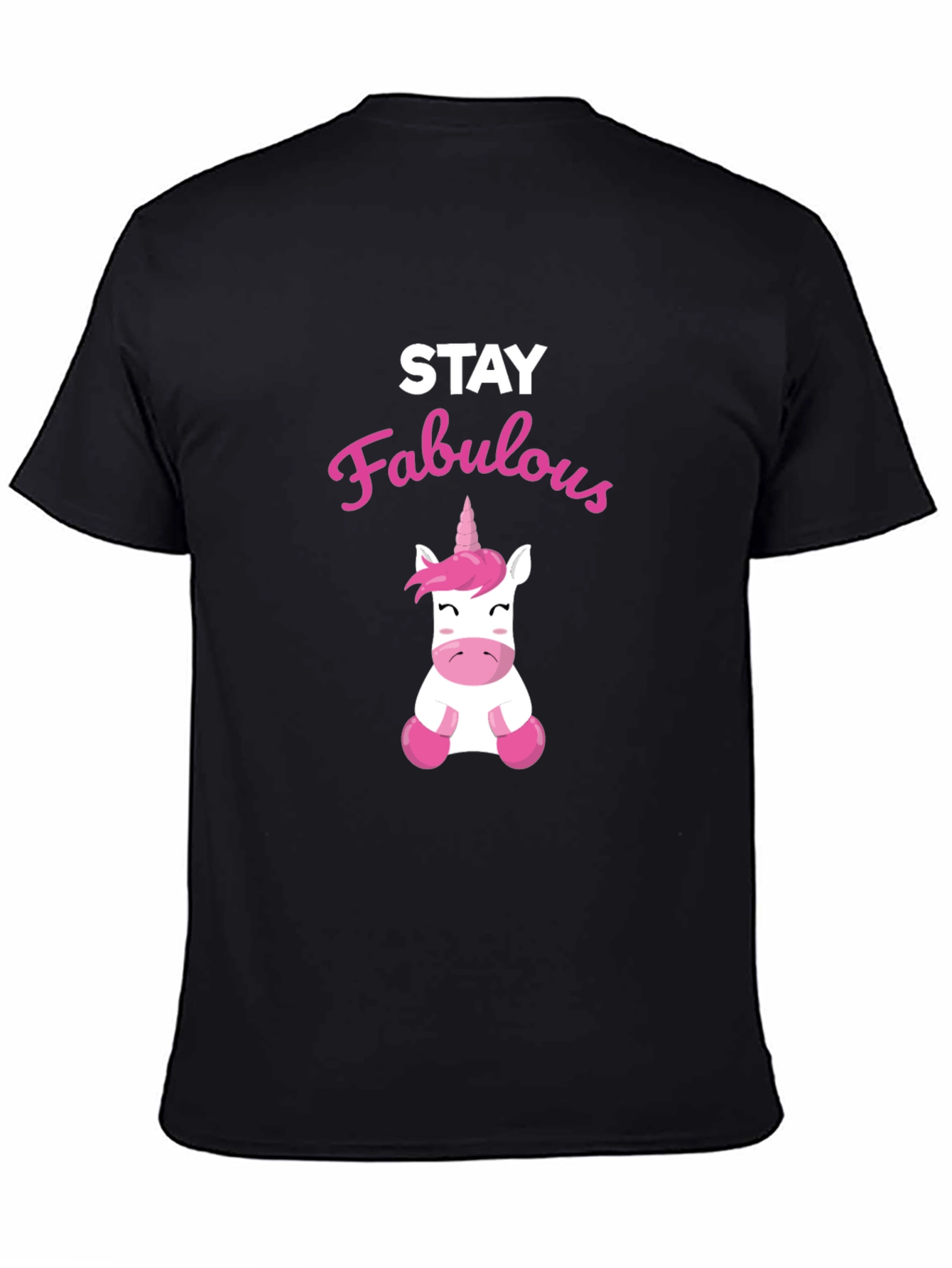 Black Stay Fabulous Unicorn Graphic Tee view 4