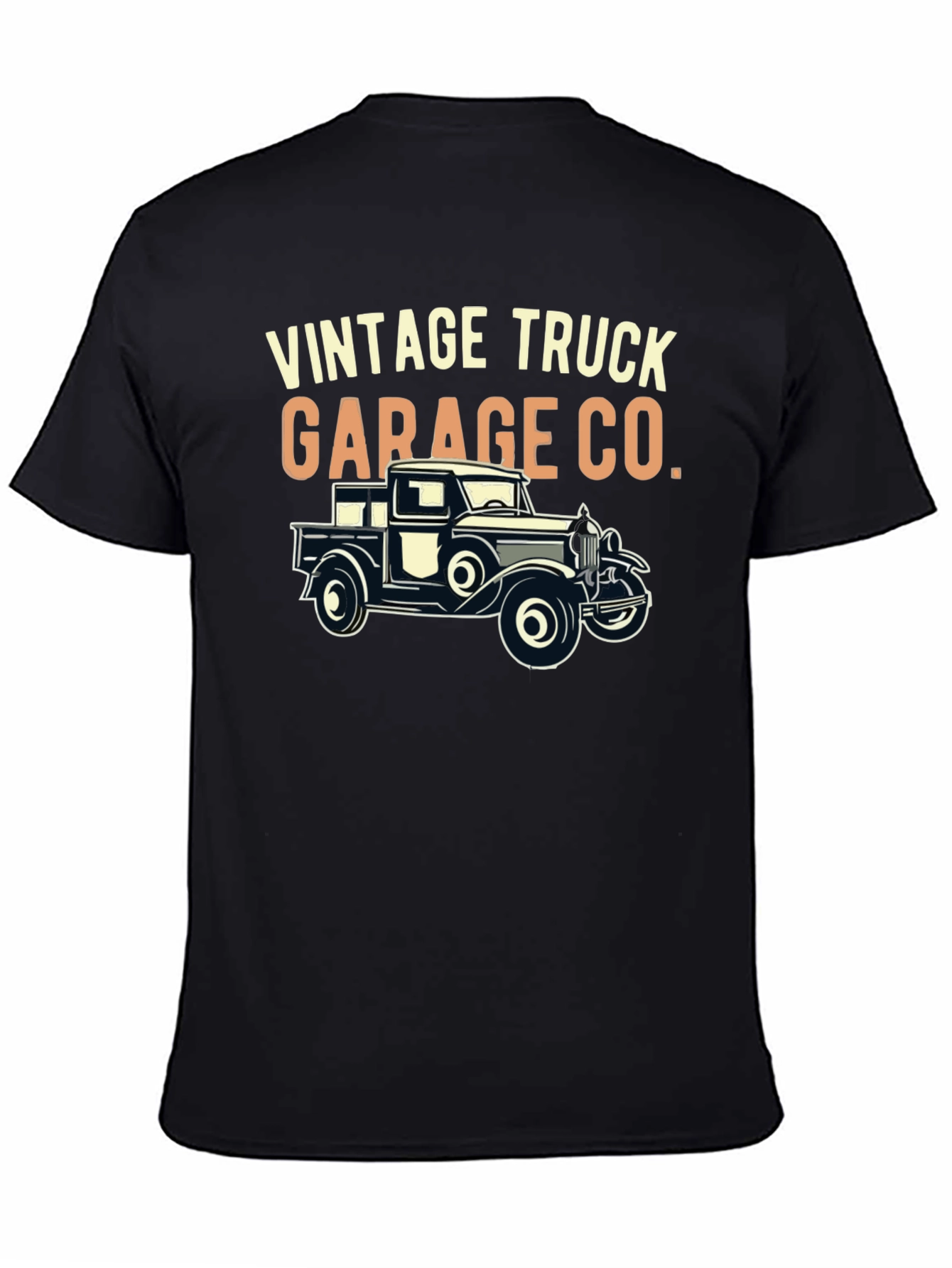 Black Vintage Truck Garage Co. T-Shirt view 4