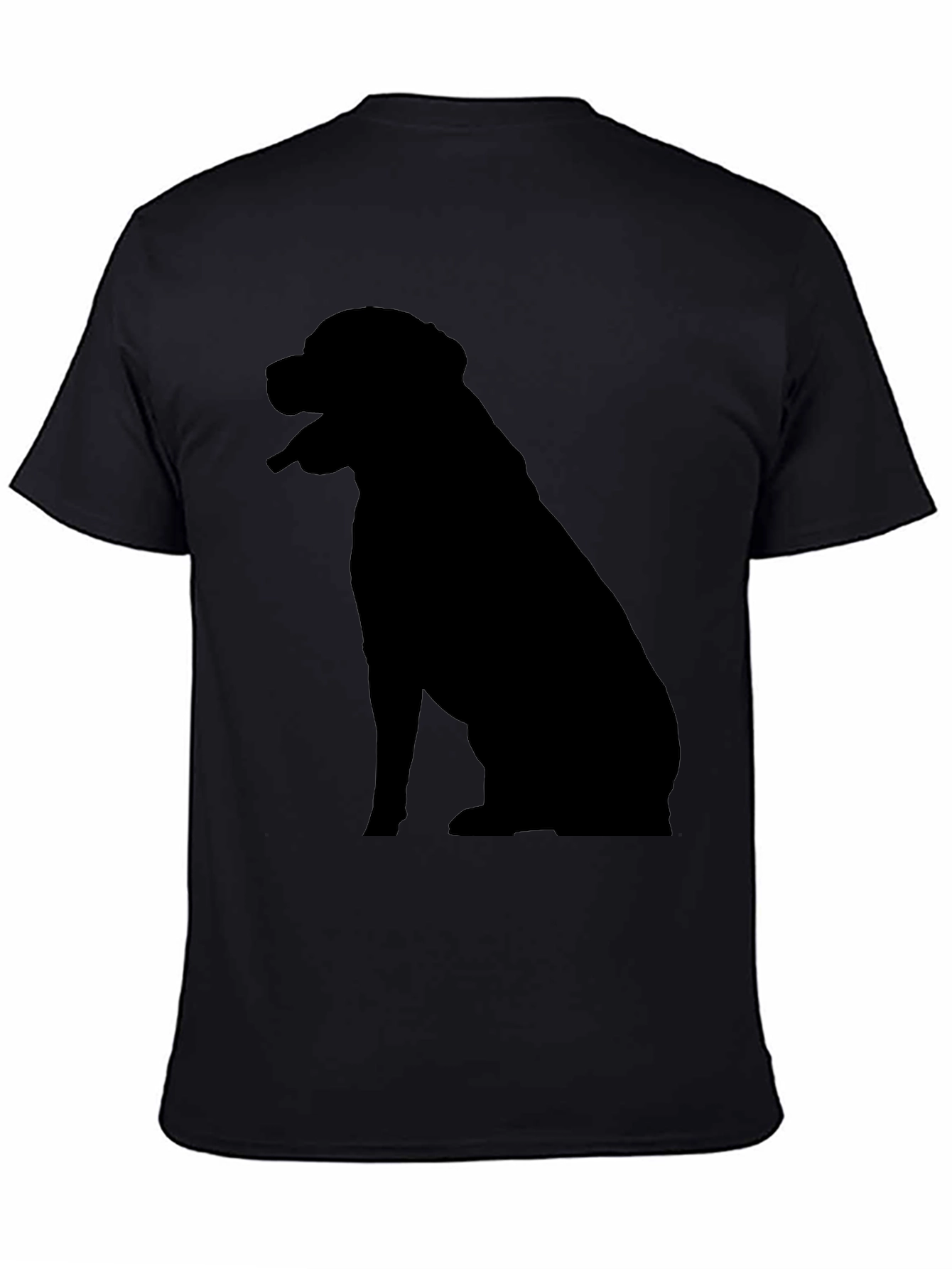 Black Dog Silhouette Graphic Tee - Men's Black T-Shirt view 4