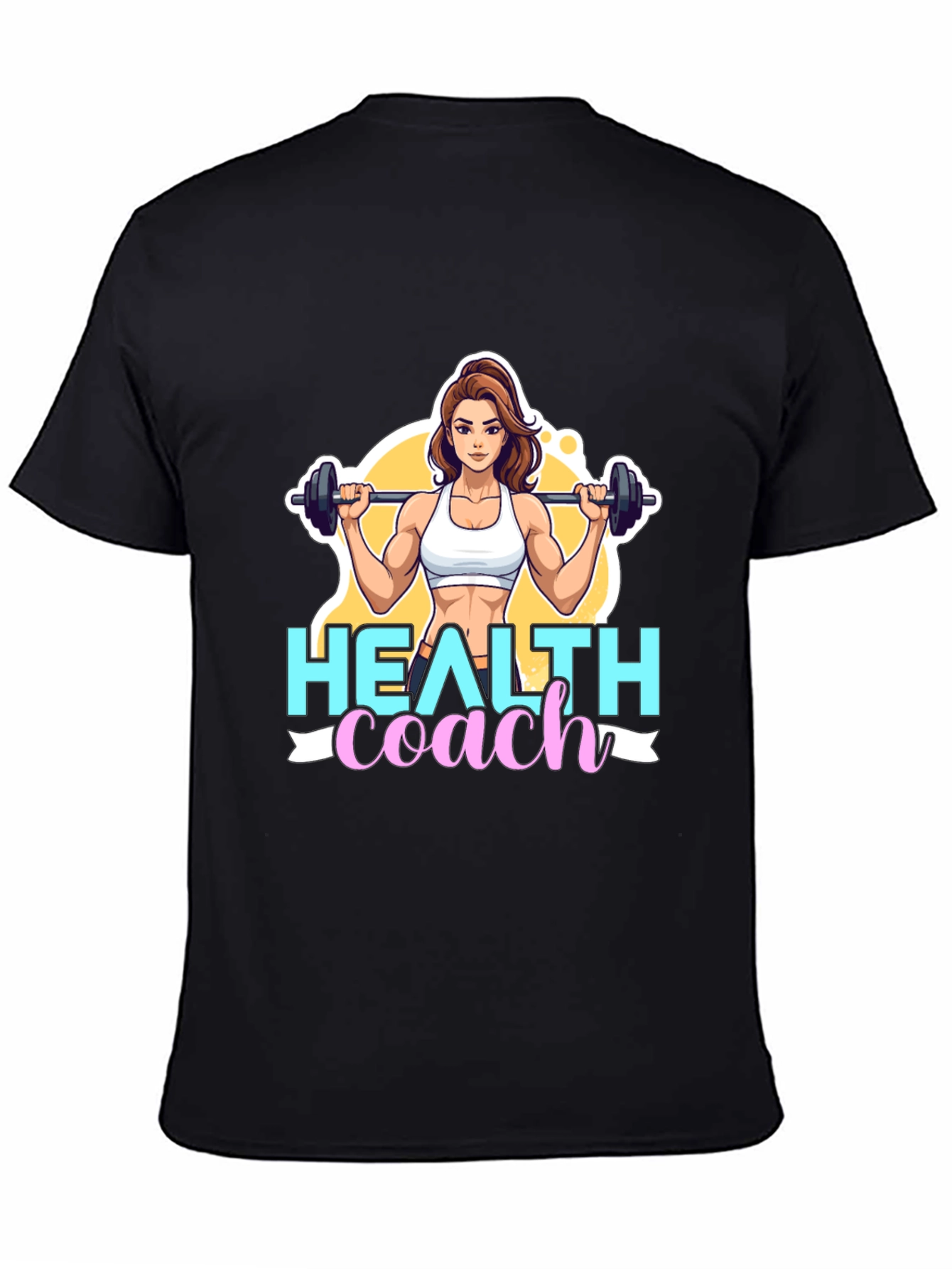 Black Health Coach Graphic Tee - Fitness Motivation view 4