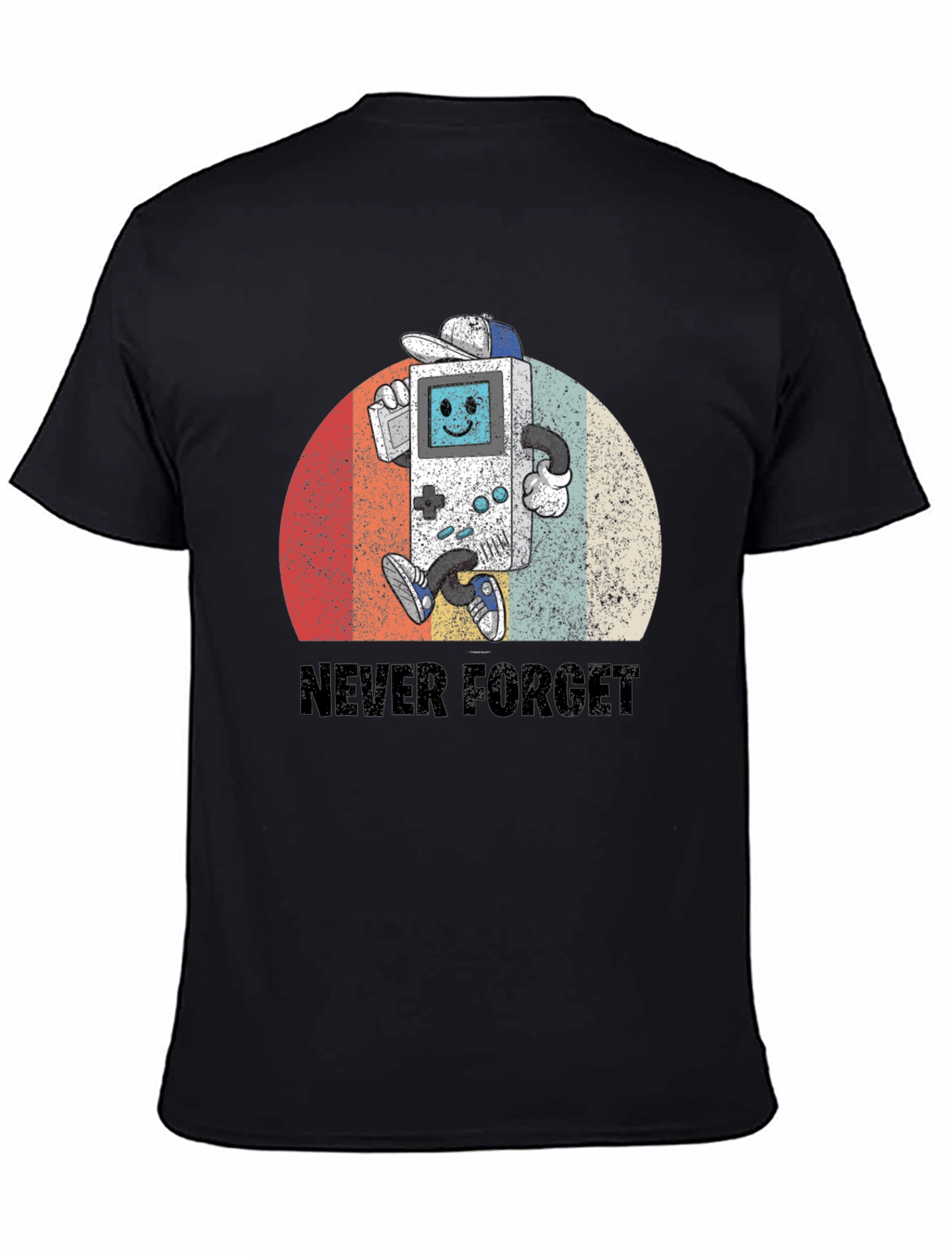 Black Retro Gamer T-Shirt - Never Forget view 4