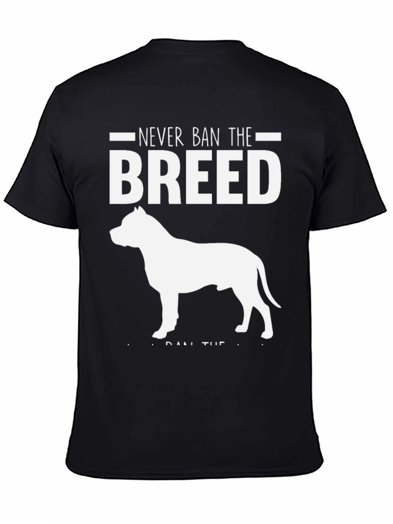 Black Never Ban the Breed Dog T-Shirt view 4