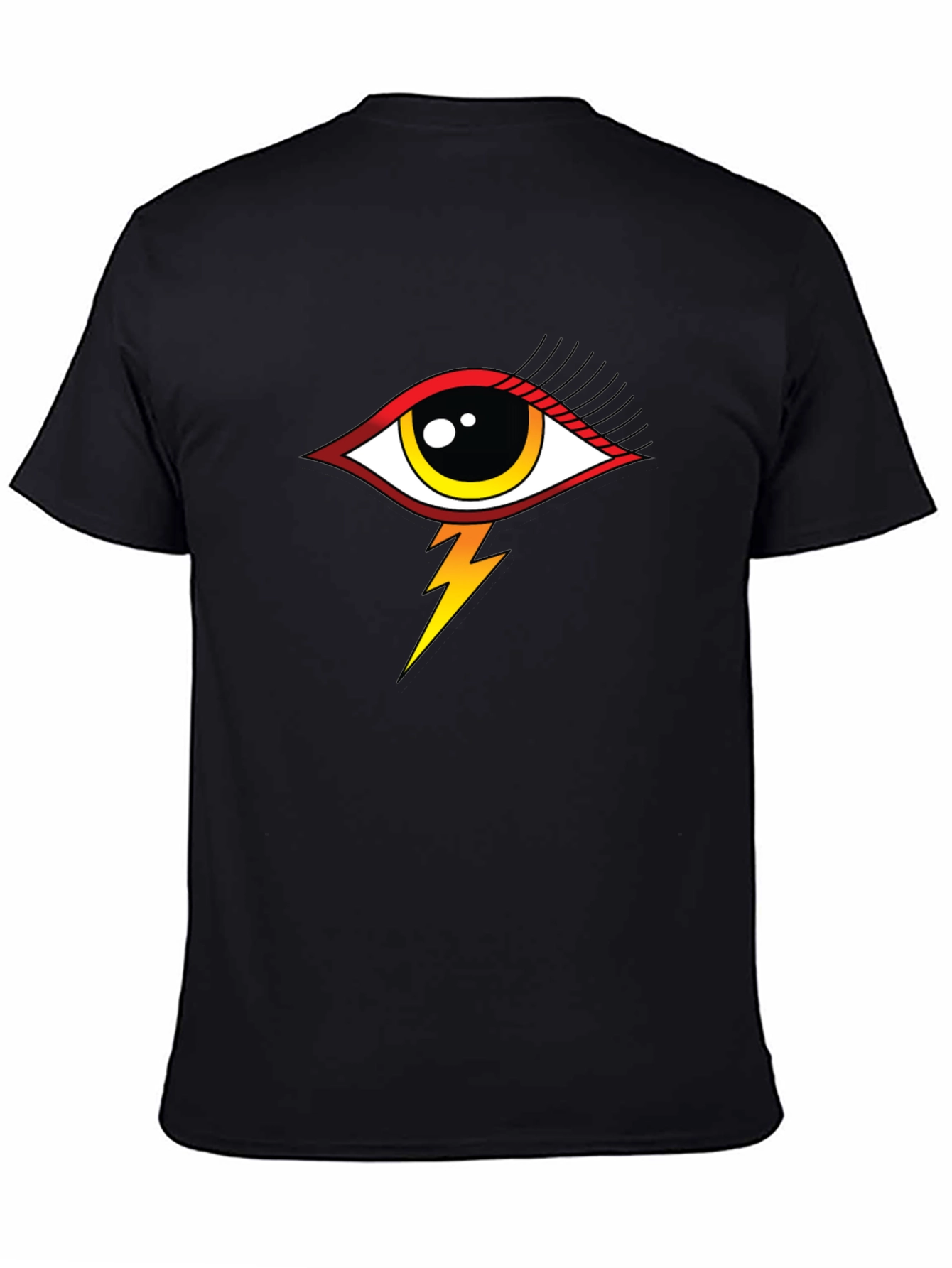 Black Eye Lightning Bolt Graphic T-Shirt - Black view 4