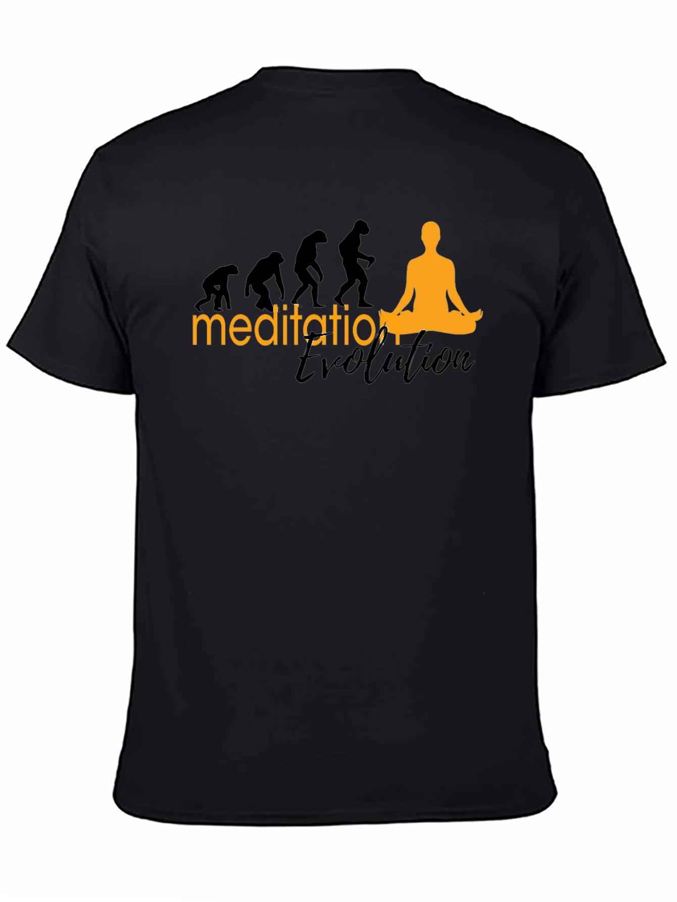 Black Meditation Evolution Black T-Shirt, Relaxed Fit view 4