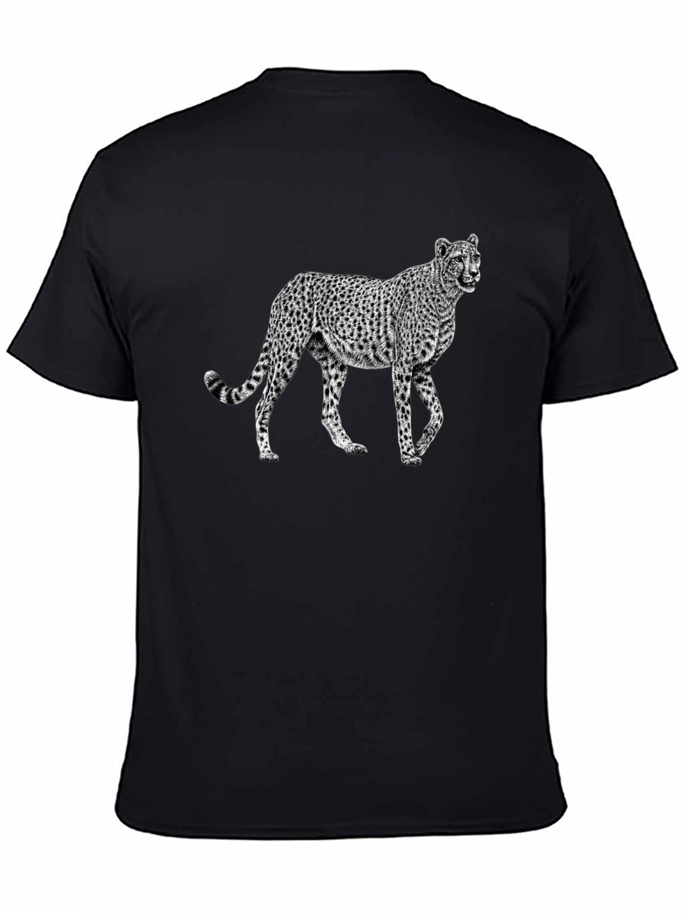 Black Cheetah Graphic Black T-Shirt view 4