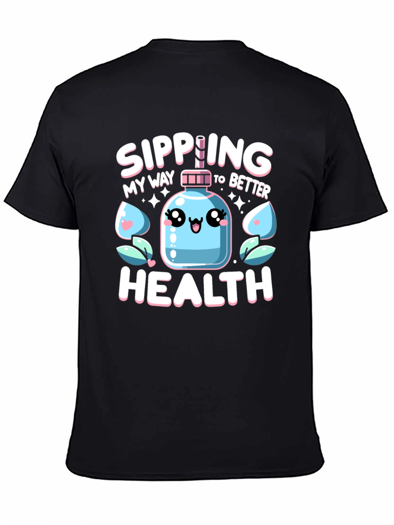 Sipping My Way To Better Health Black T-Shirt - 4