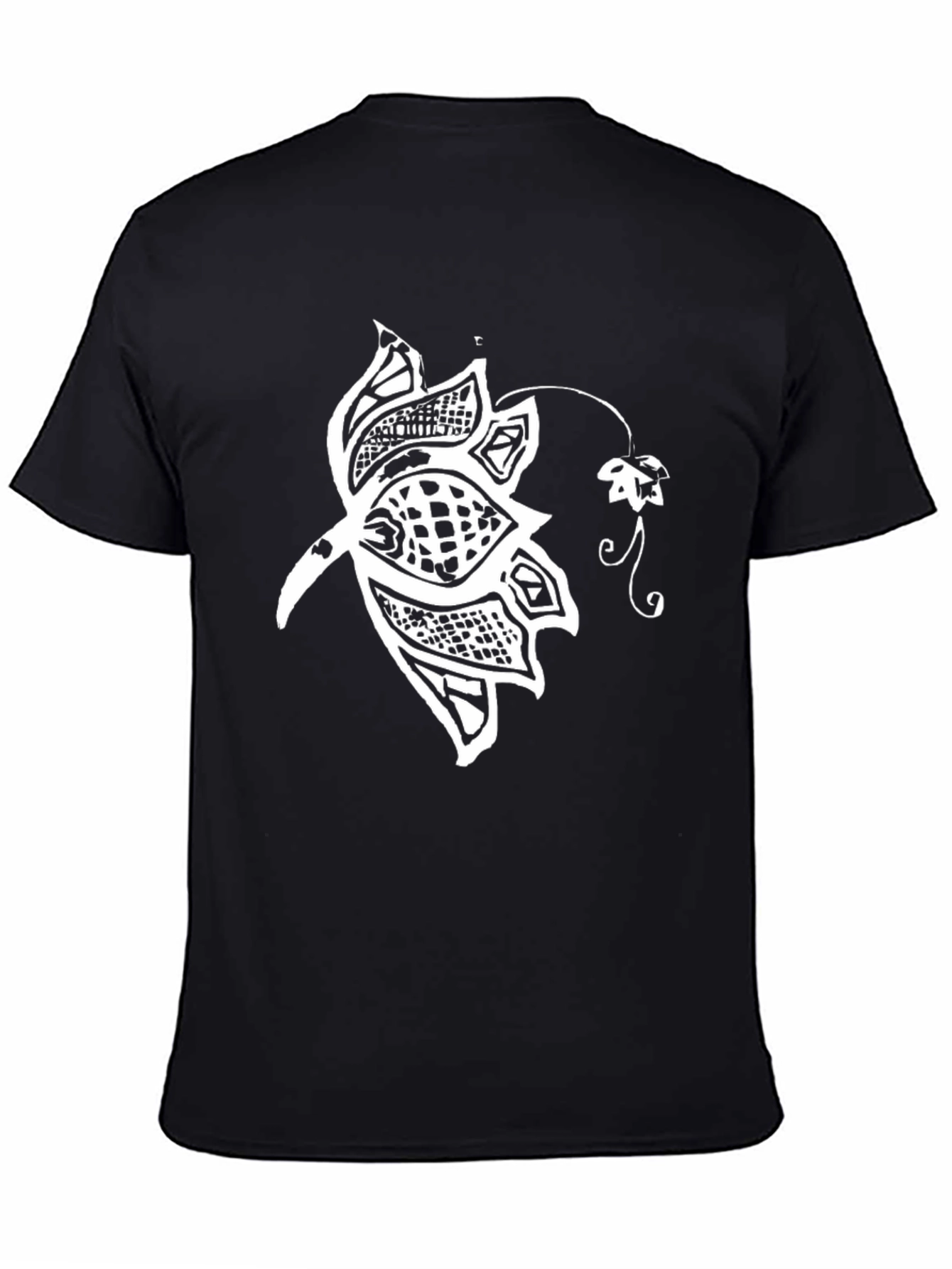 Black Black Floral Graphic T-Shirt - Unique Style view 4
