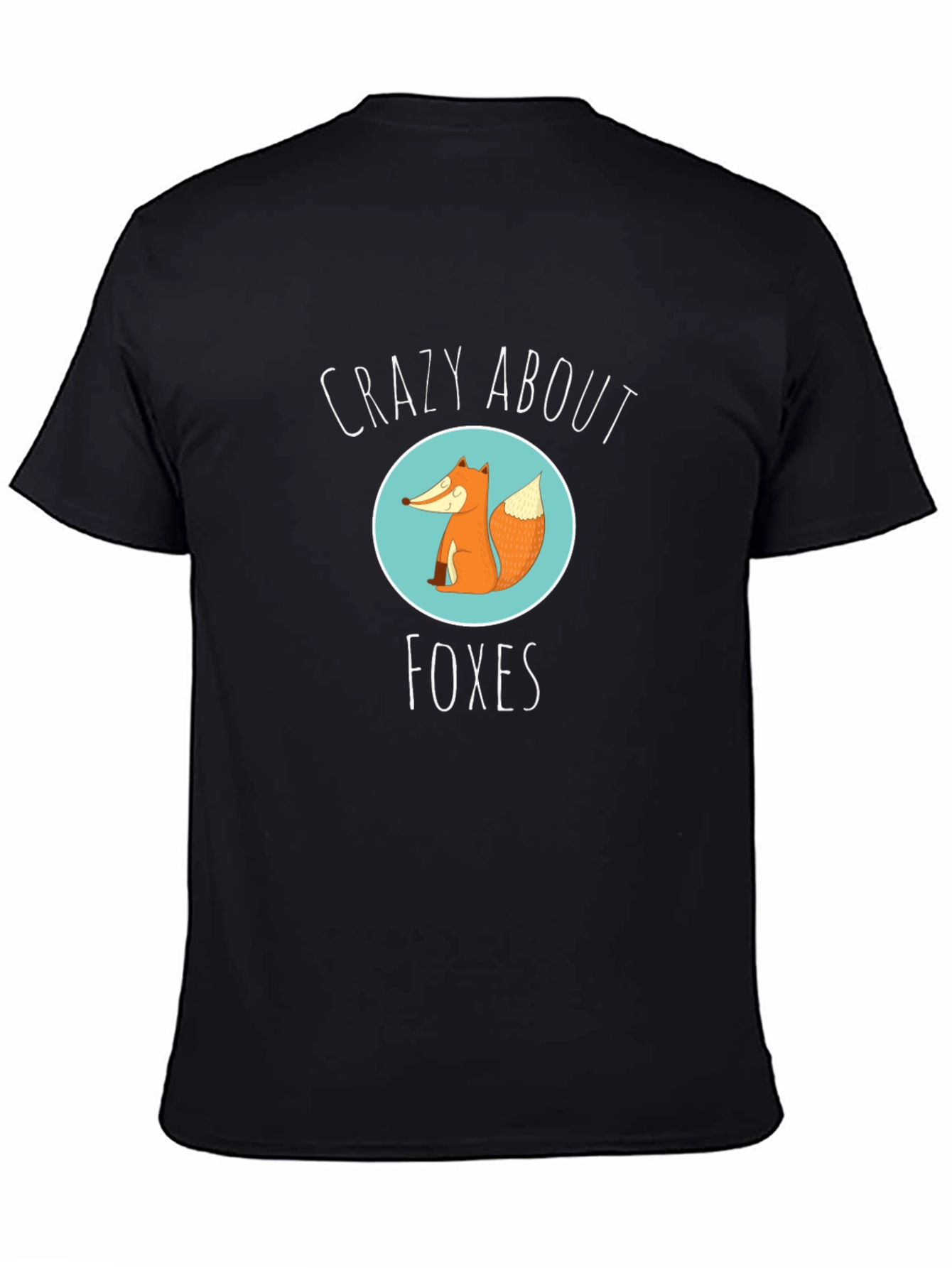 Black Crazy About Foxes Graphic Tee - Unisex Black T-Shirt view 4