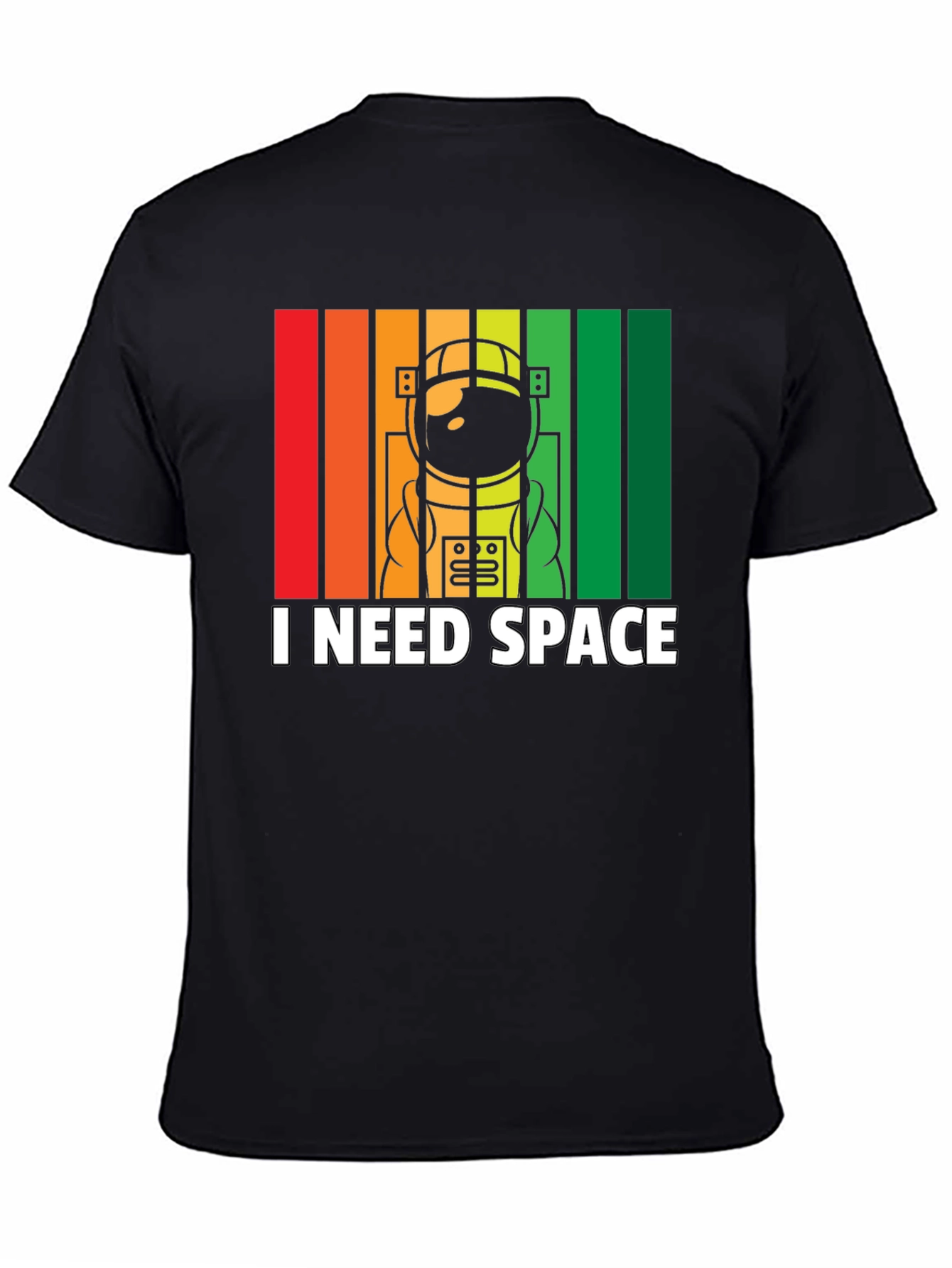 Black I Need Space Astronaut Graphic T-Shirt view 4