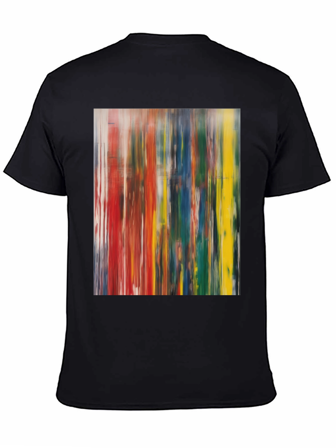 Black Abstract Art Print Black Cotton Tee view 4