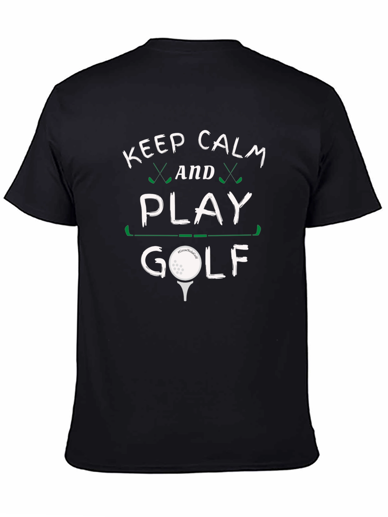 Black Keep Calm and Play Golf Black Tee view 4