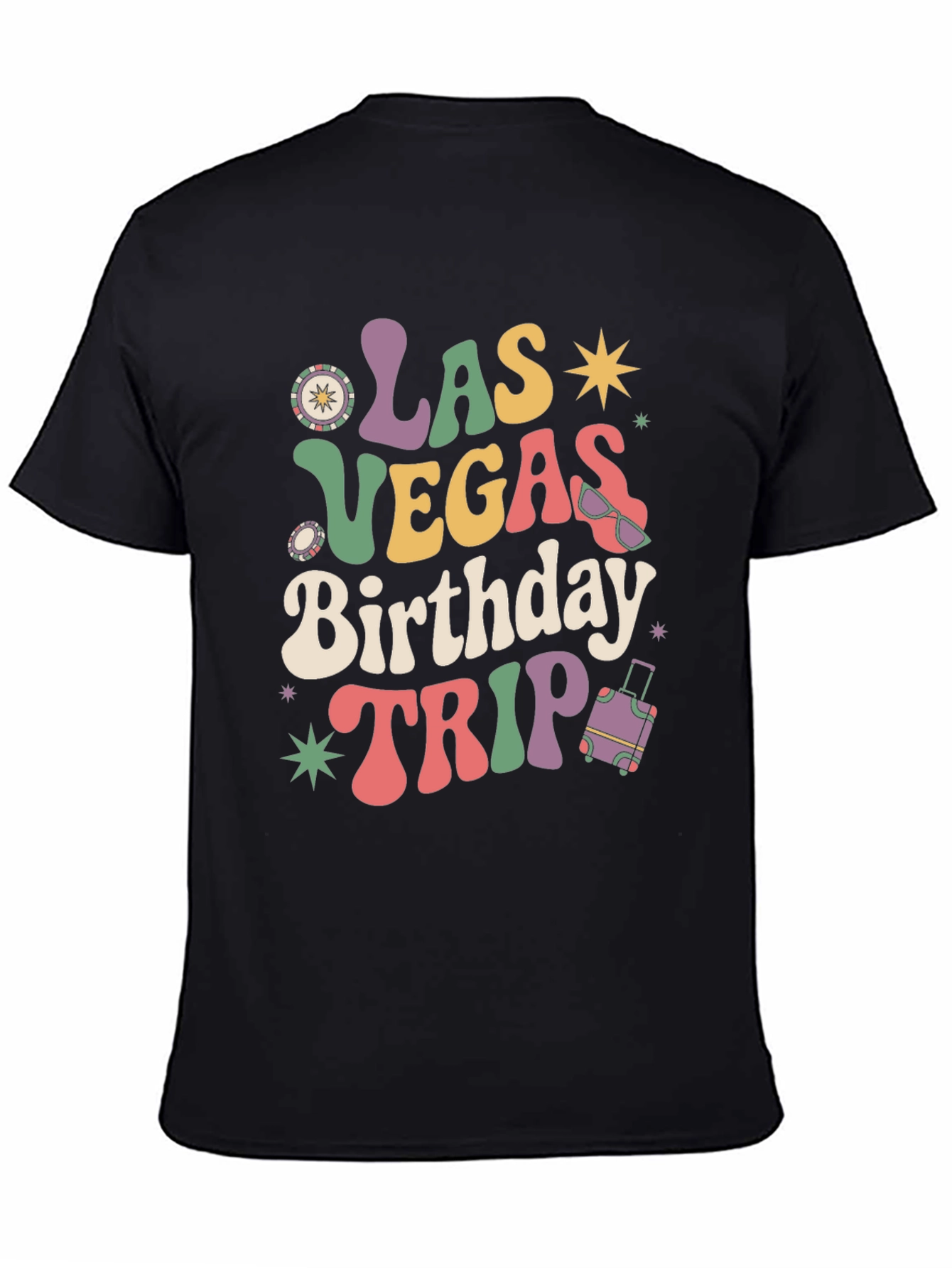 Black Las Vegas Birthday Trip Graphic Tee view 4