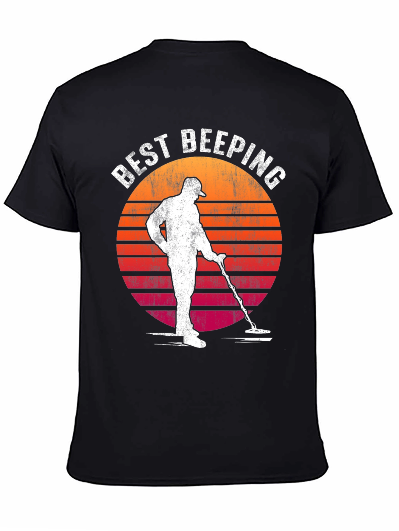 Black Best Beeping Retro Sunset Graphic T-Shirt view 4