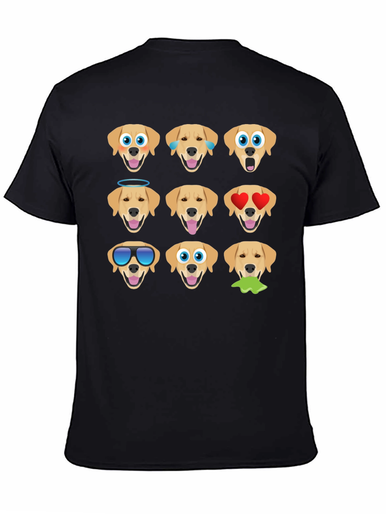 Black Emoji Dog Graphic Tee - Black Cotton Blend view 4