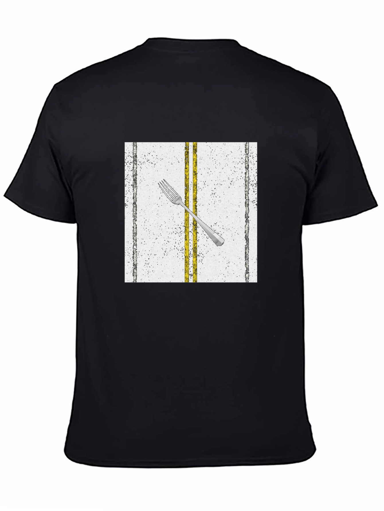 Black Fork in the Road Graphic Tee - Black view 4