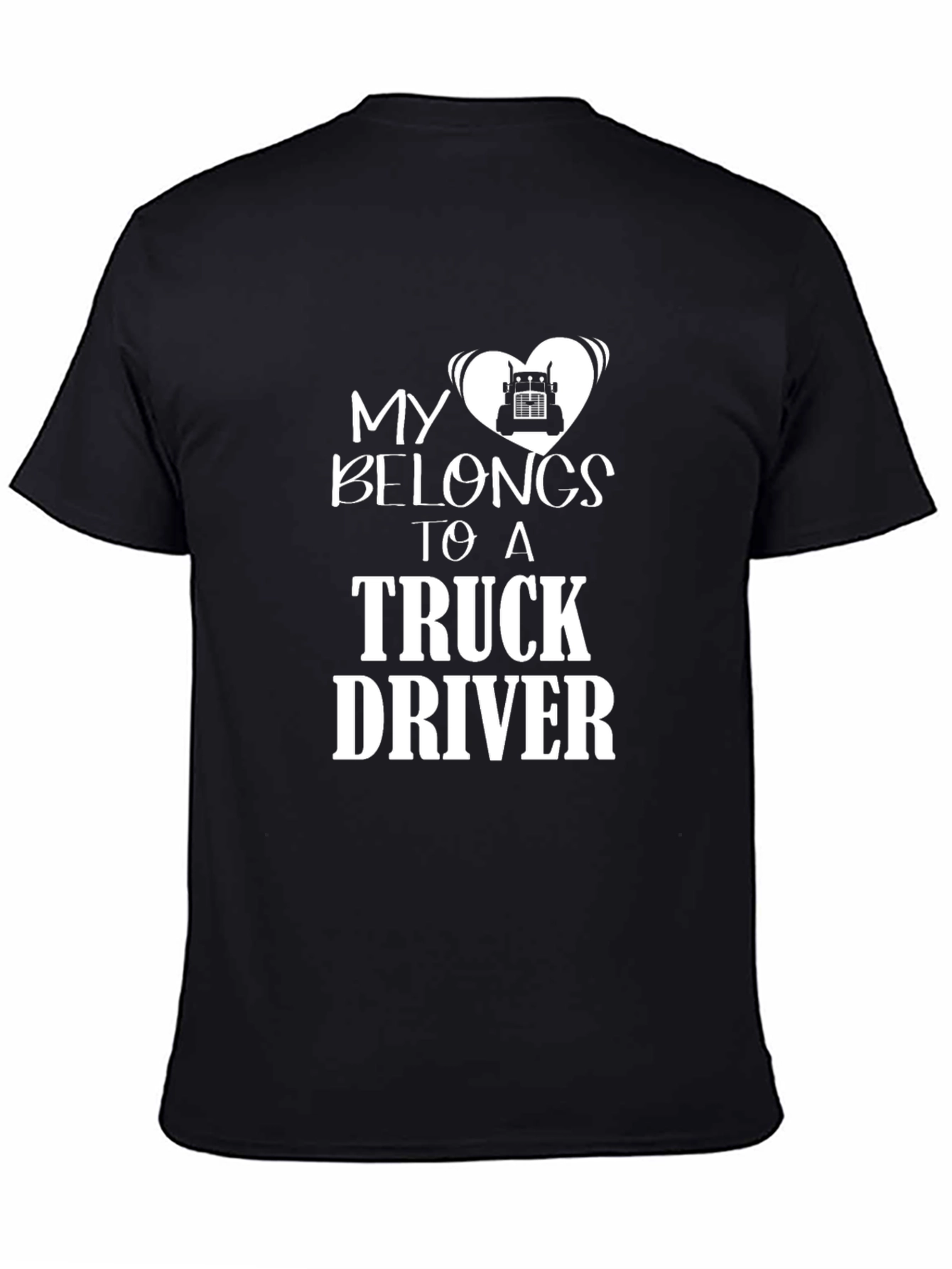 Black My Heart Belongs to a Truck Driver Tee view 4