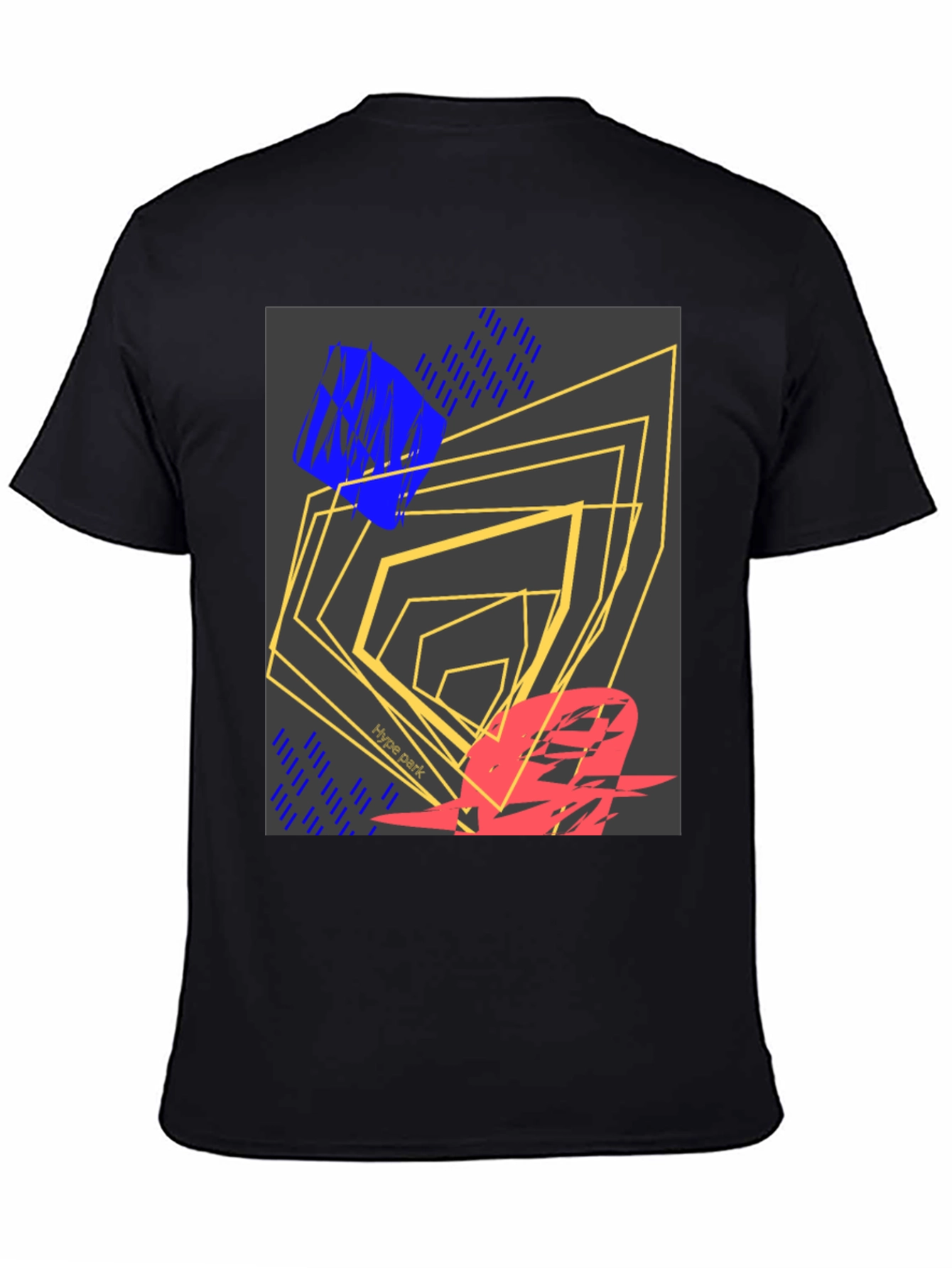 Black Abstract Graphic Print Black T-Shirt view 4