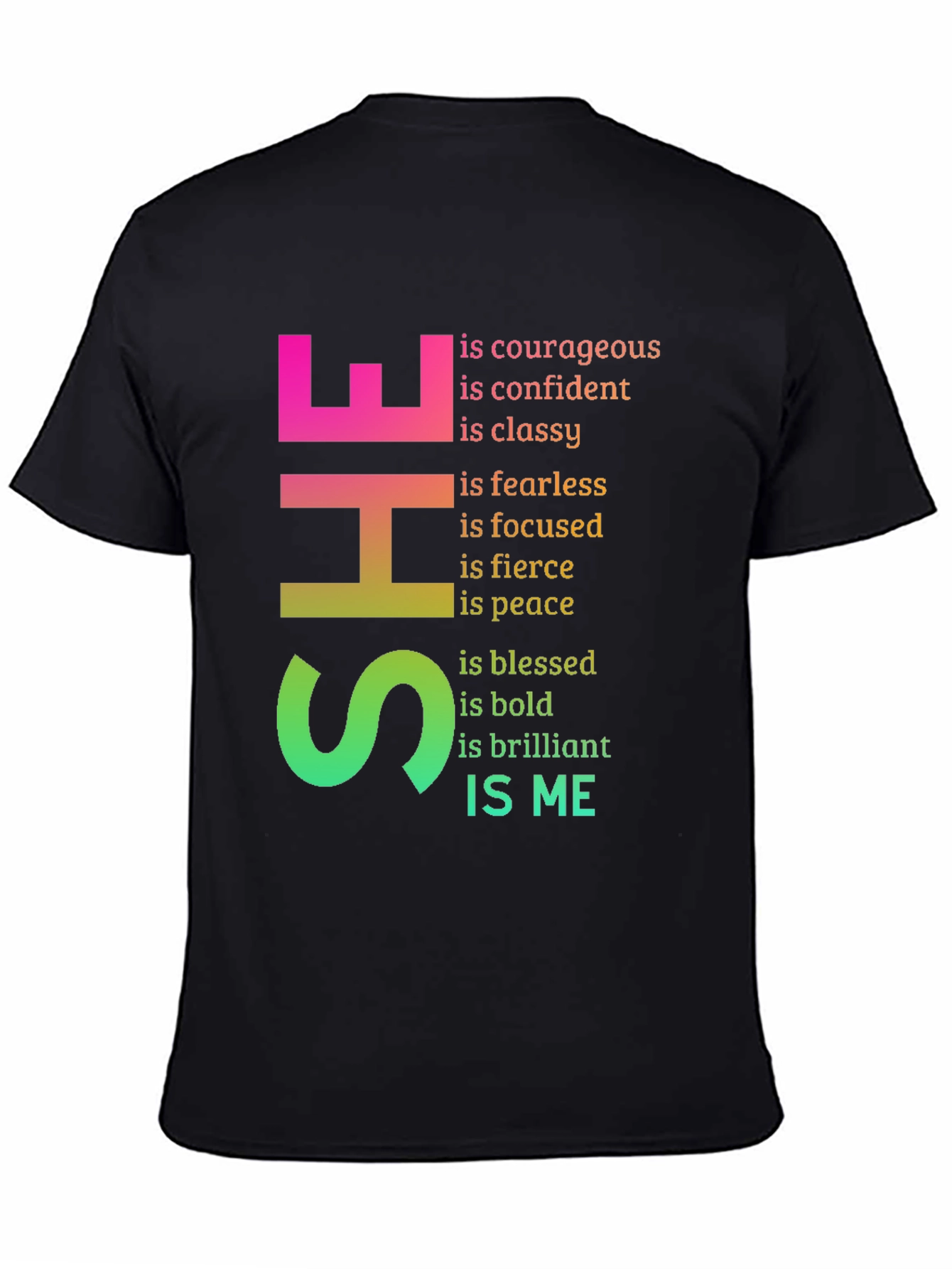 Black Empowered SHE Graphic T-Shirt - Bold & Brilliant Women's Tee view 4