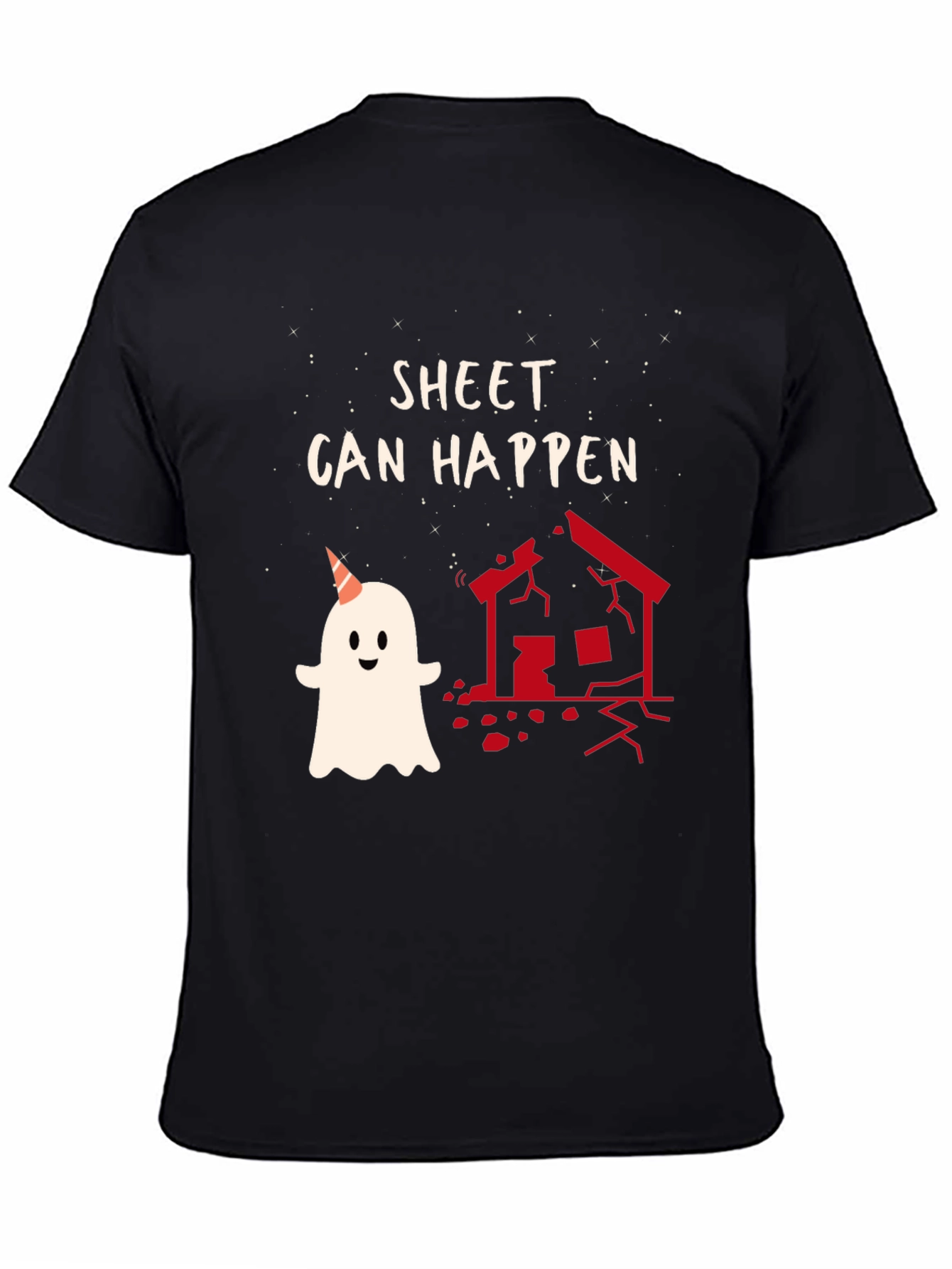 Black Sheet Can Happen Funny Ghost T-Shirt view 4