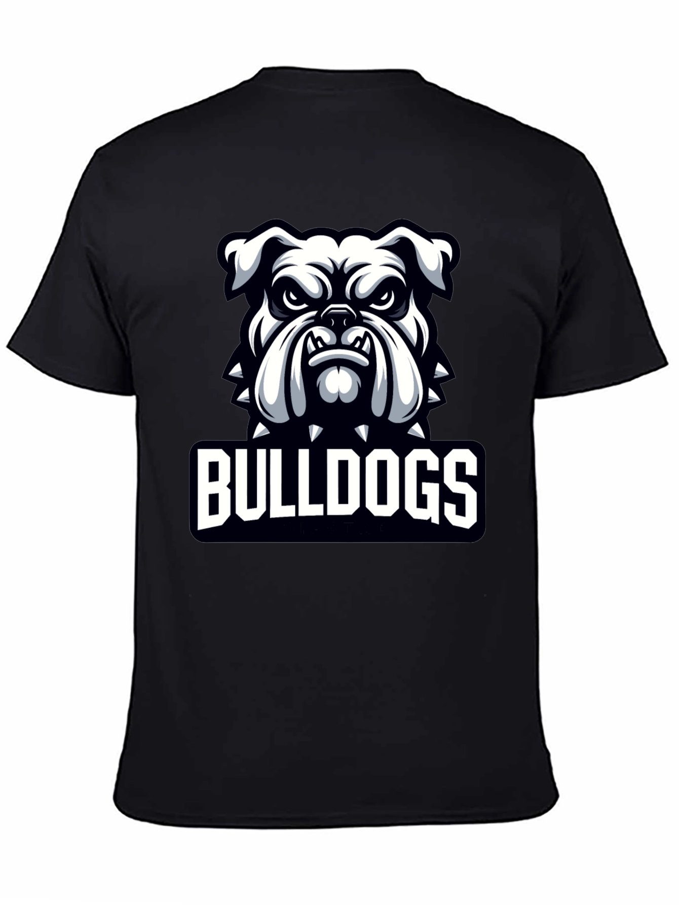 Black Bulldogs Graphic Print Crew Neck T-Shirt view 4