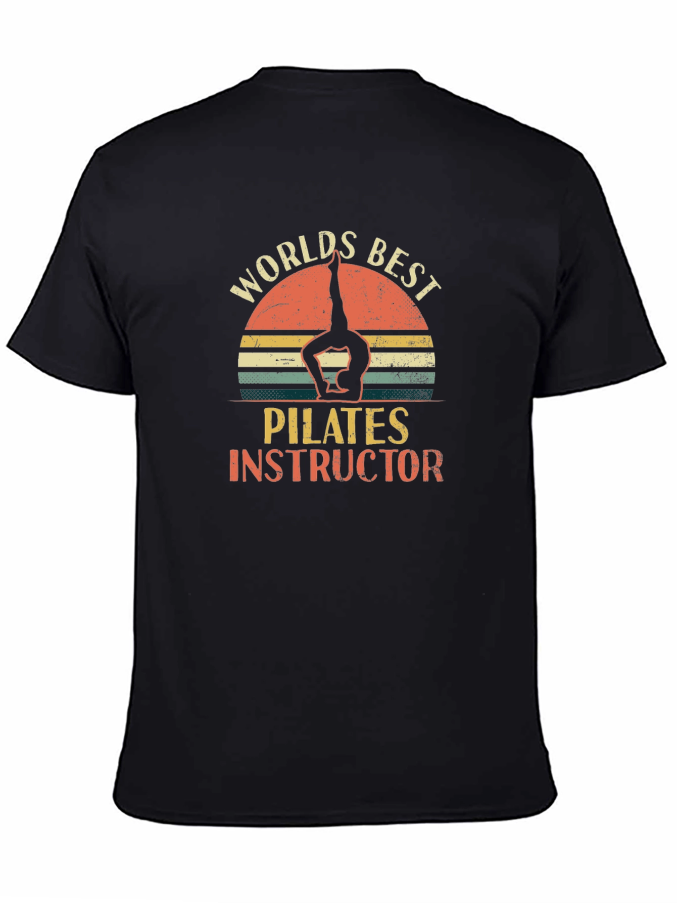 Black World's Best Pilates Instructor T-Shirt view 4