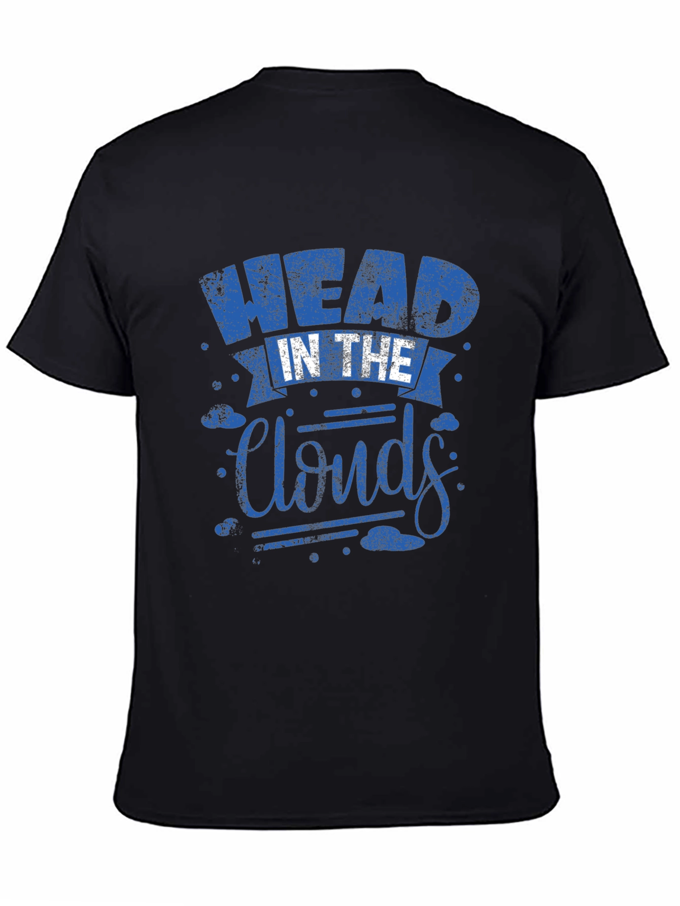Black Head in the Clouds Graphic Print Black T-Shirt view 4