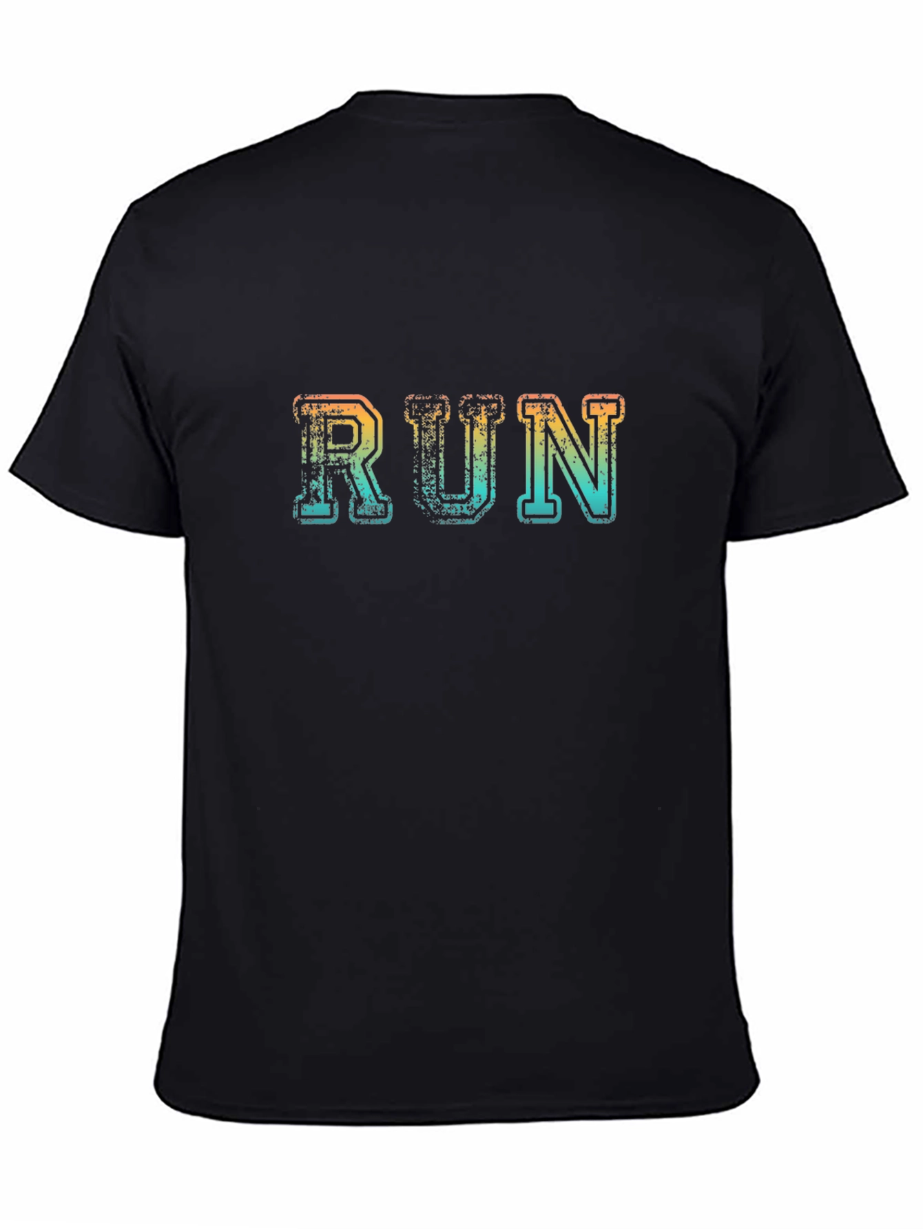 Black Retro Style "RUN" Graphic Tee - Black view 4