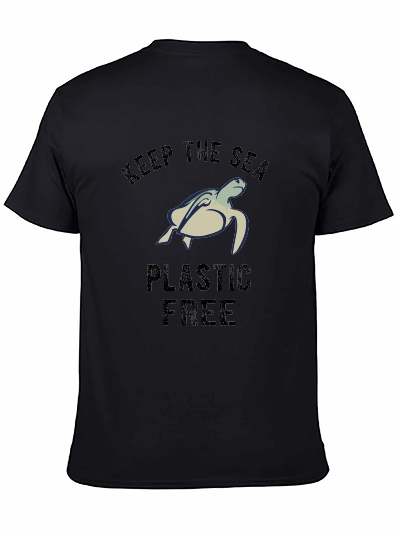 Black Keep The Sea Plastic Free T-Shirt view 4