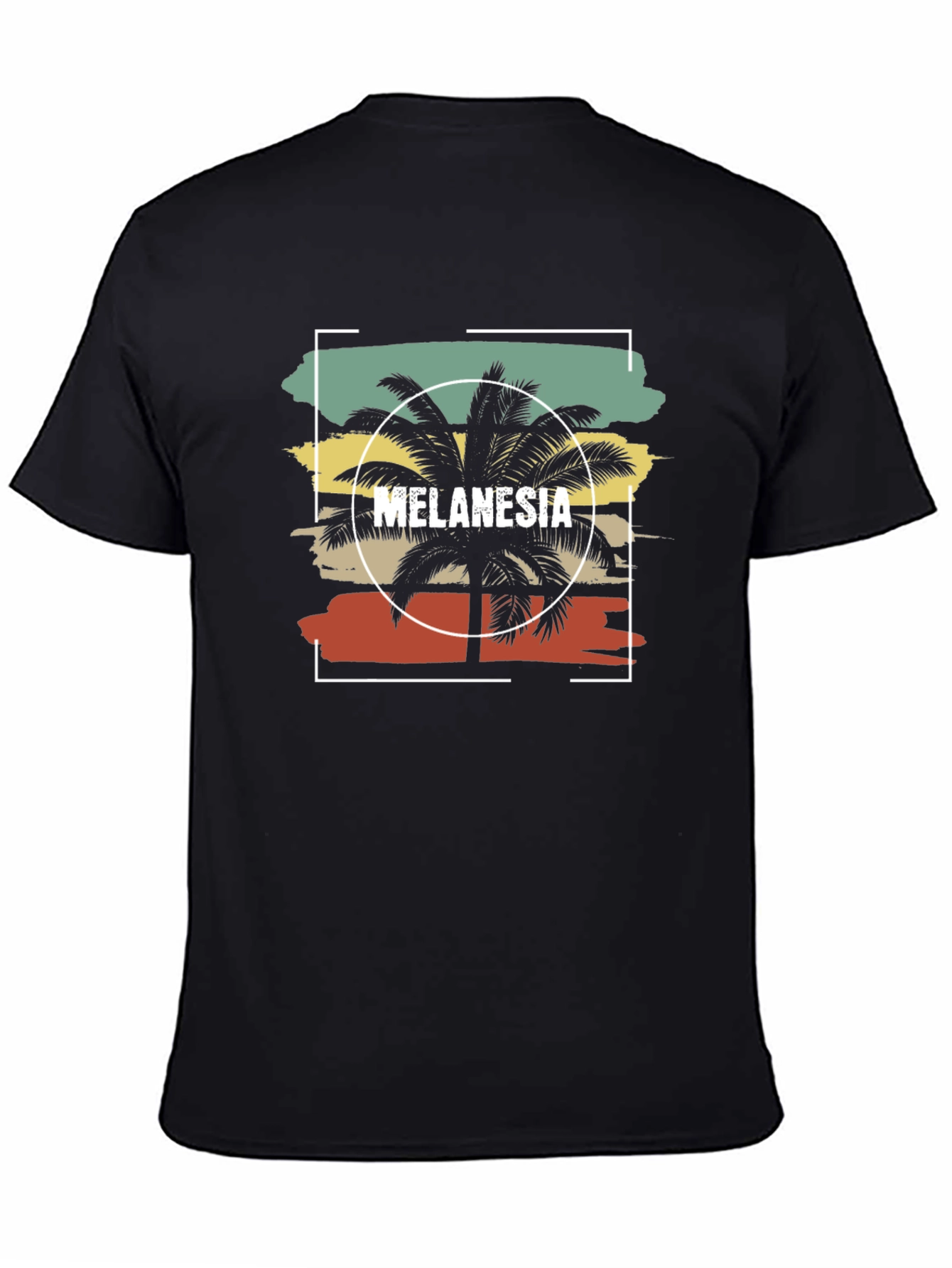 Black Melanesia Palm Tree T-Shirt - Vintage Style view 4