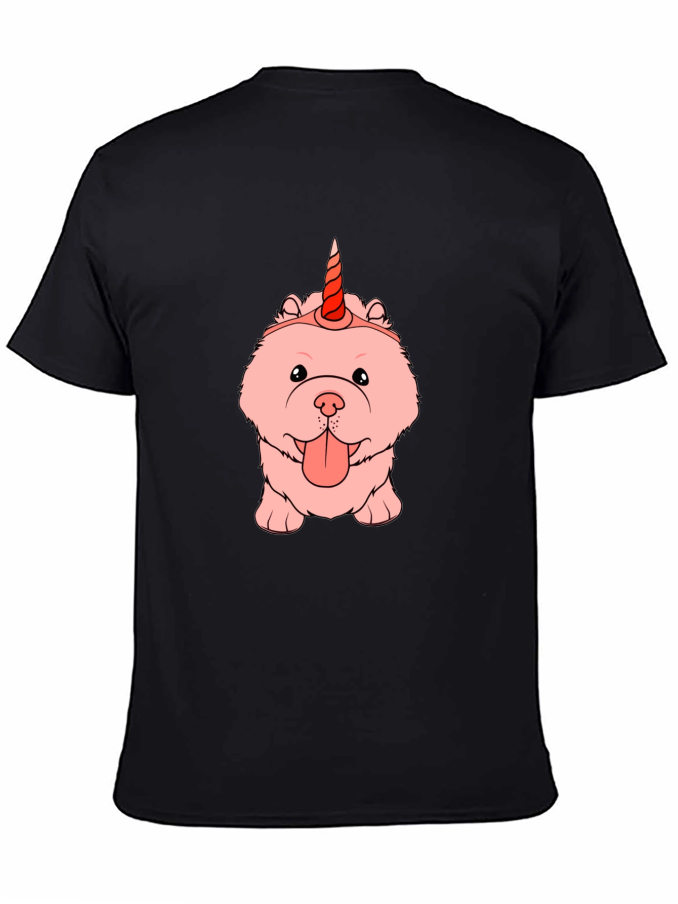 Black Unicorn Chow Chow T-Shirt view 4