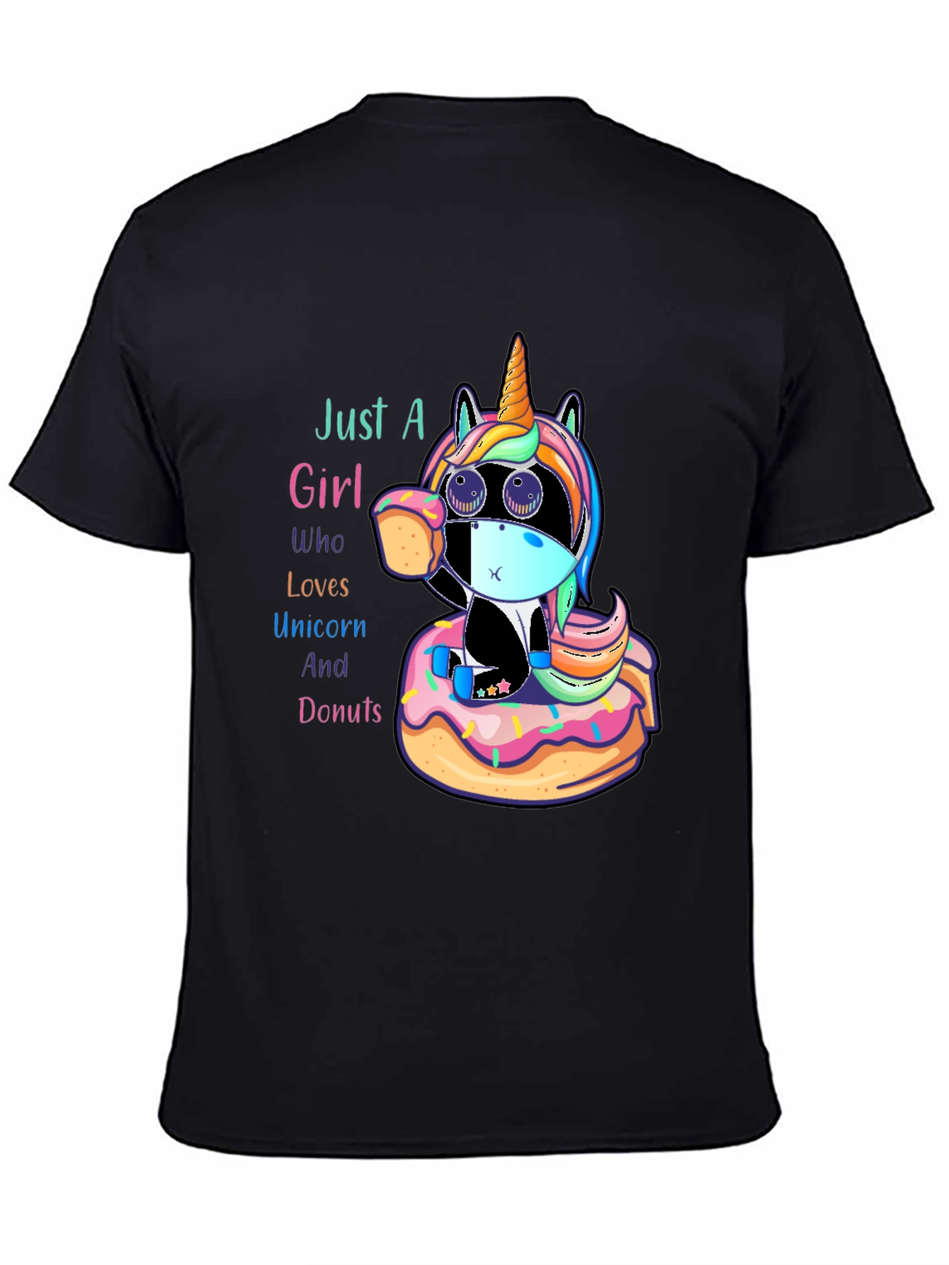 Black Unicorn & Donuts Graphic Tee view 4