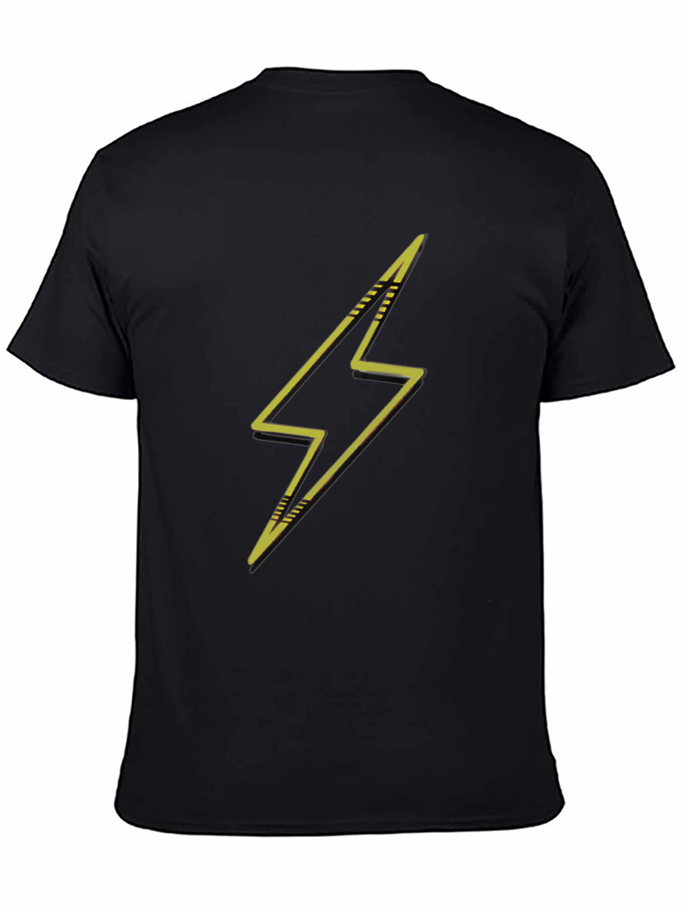 Black Lightning Bolt Graphic Black T-Shirt view 4