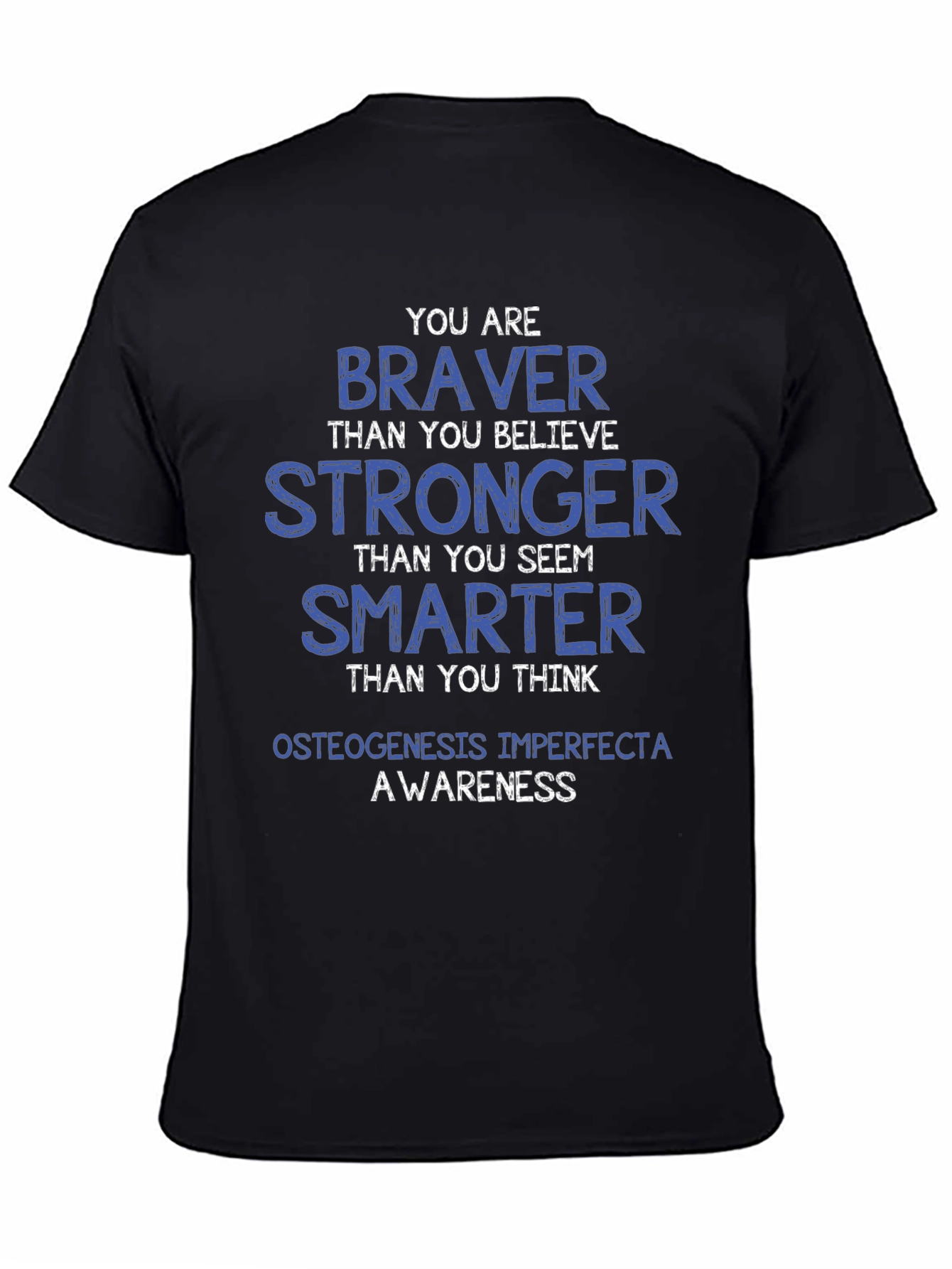 Black Osteogenesis Imperfecta Awareness T-Shirt view 4