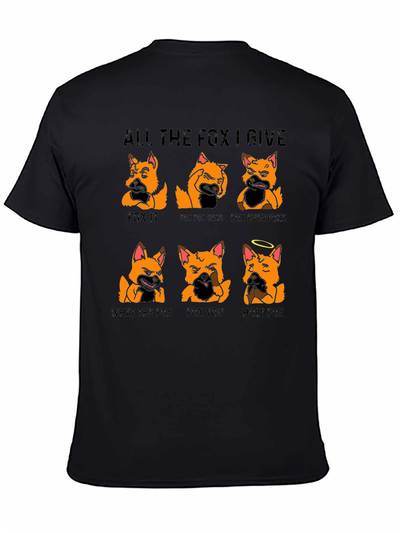 Black All the Fox I Give Graphic T-Shirt view 4
