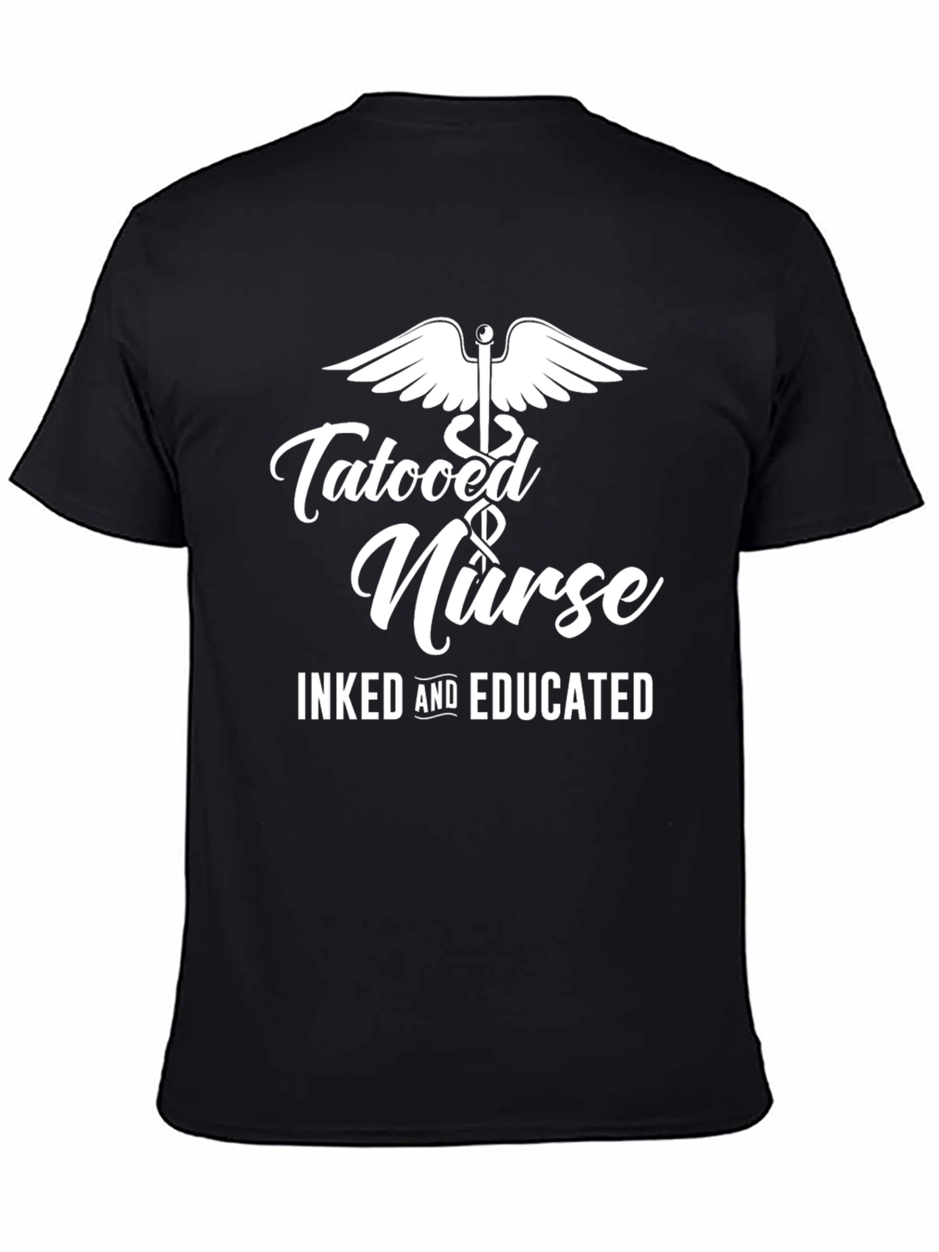 Black Tattooed Nurse T-Shirt - Inked & Educated view 4