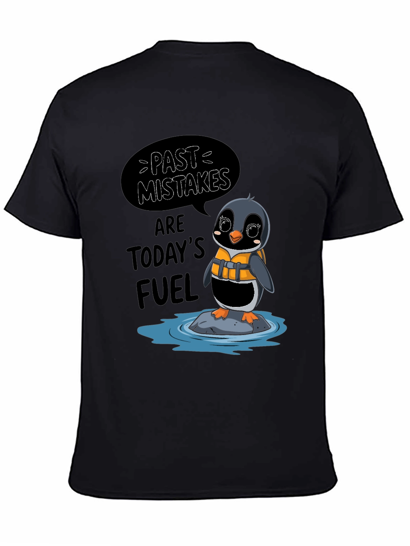Black Past Mistakes Penguin T-Shirt view 4