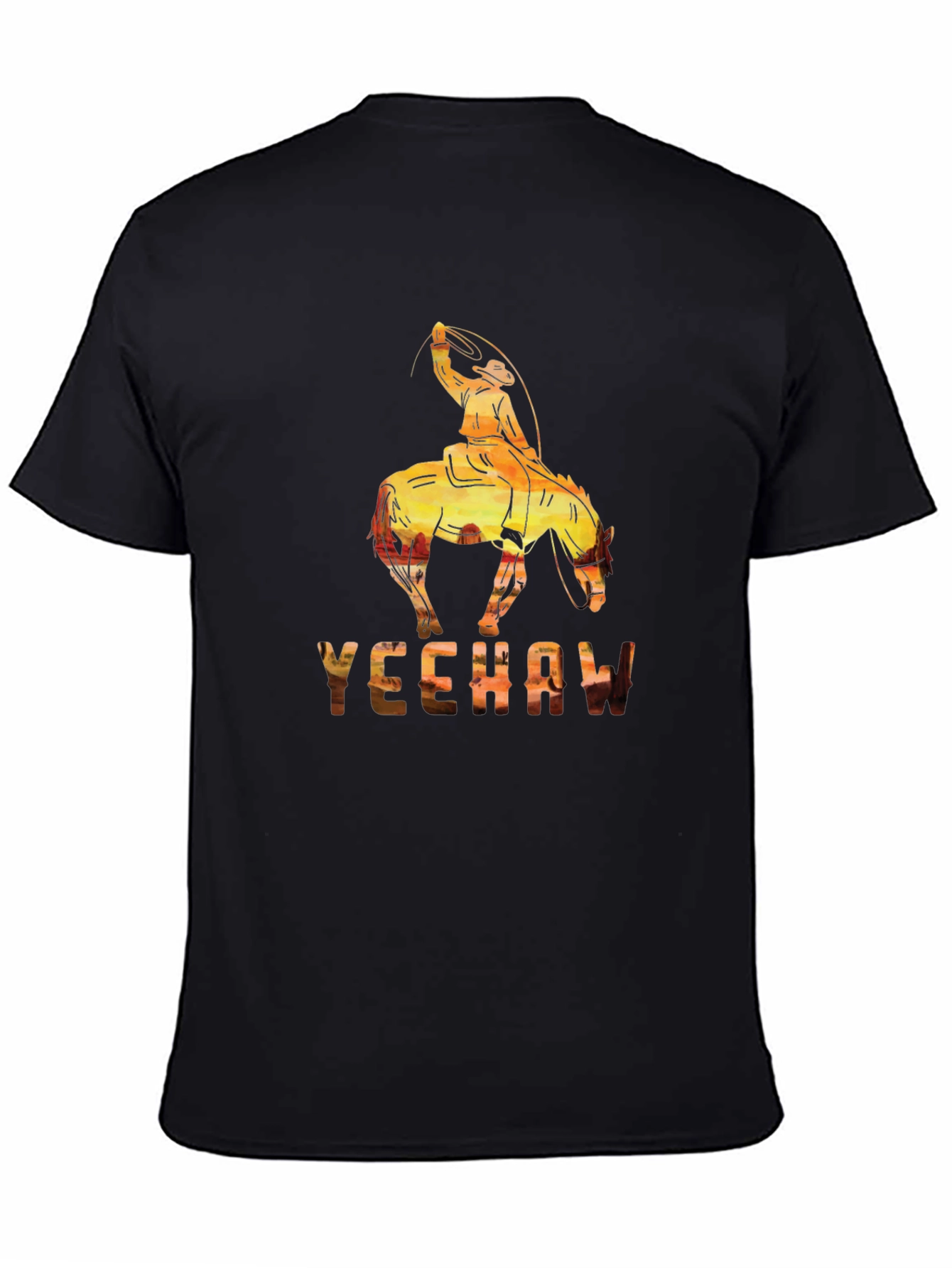 Black Yeehaw Cowboy Graphic Tee - Western Style Shirt view 4
