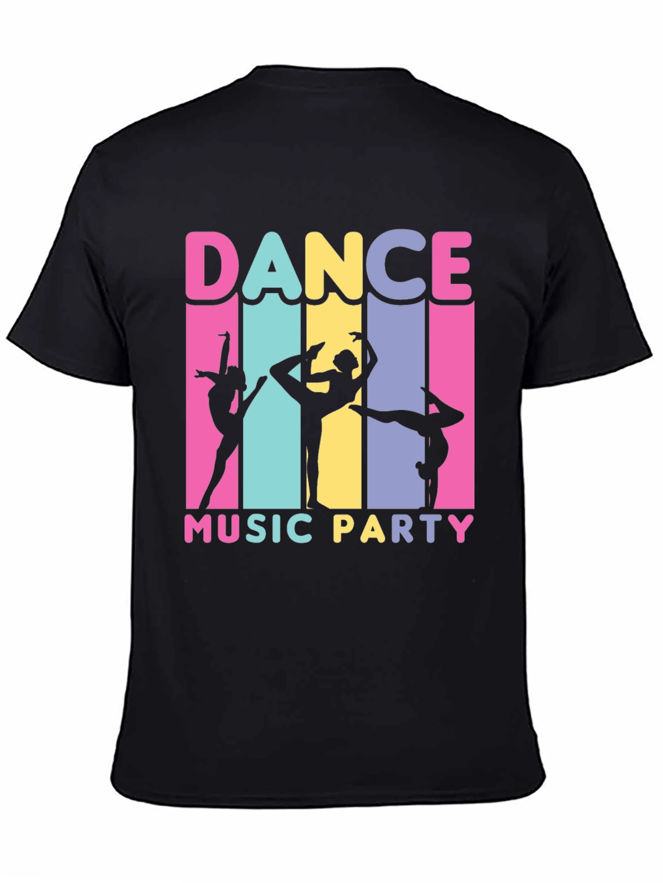 Black Dance Music Party Graphic T-Shirt view 4