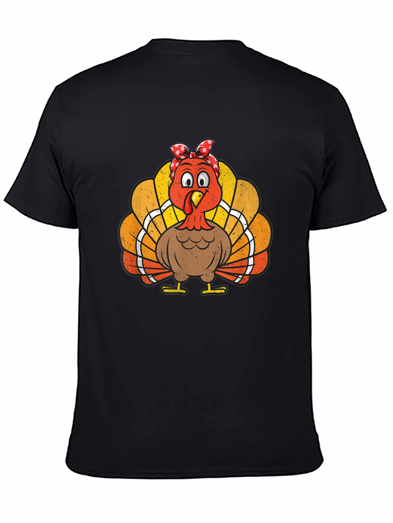 Black Thanksgiving Turkey Bandana T-Shirt view 4