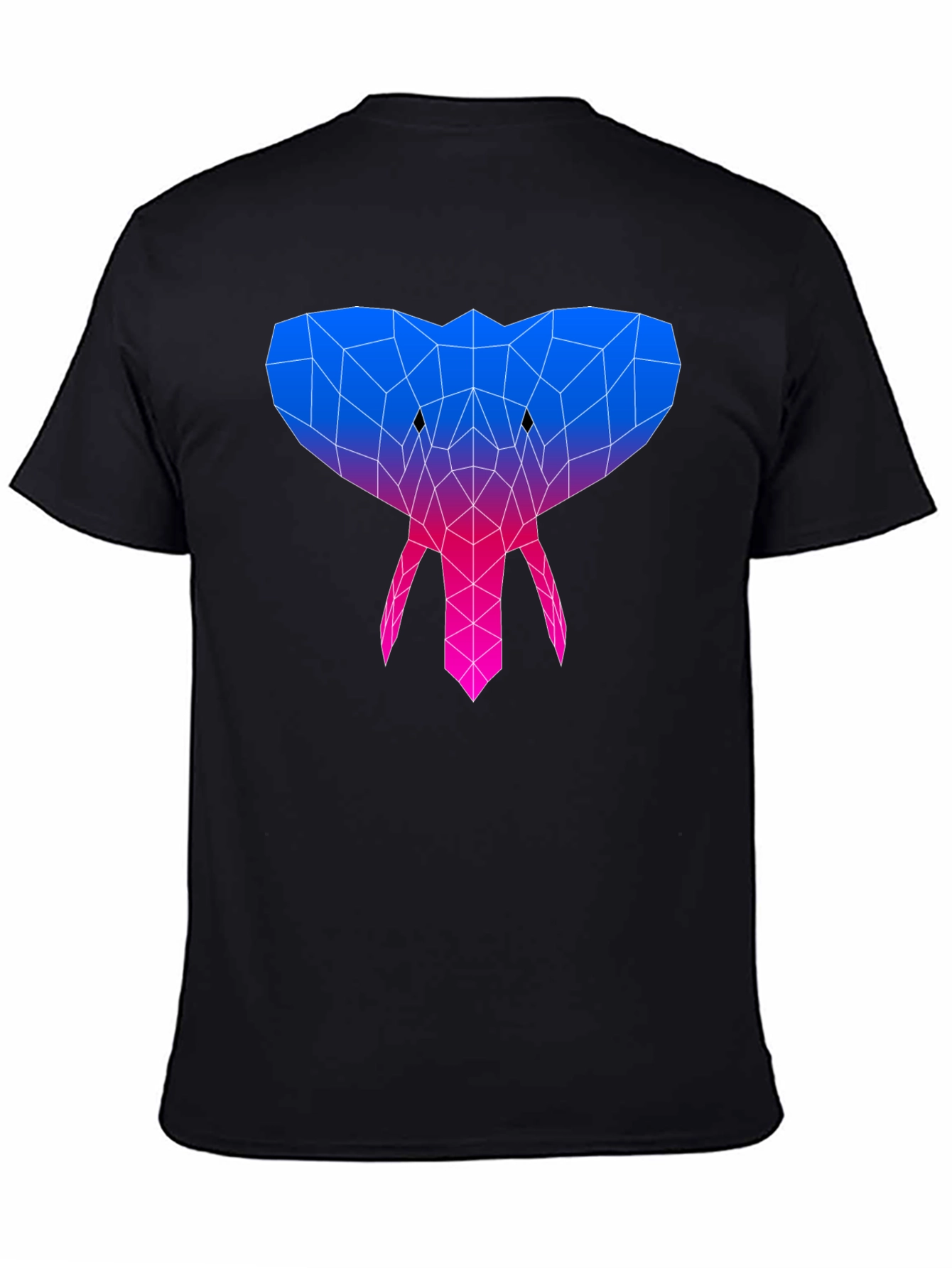 Black Geometric Elephant Graphic Tee - Modern Style view 4
