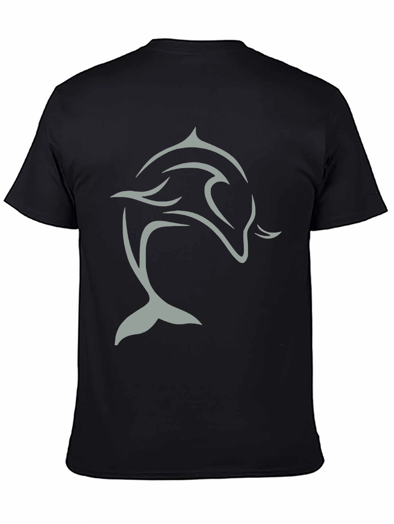 Black Black Dolphin Graphic Tee - Stylish & Comfortable view 4
