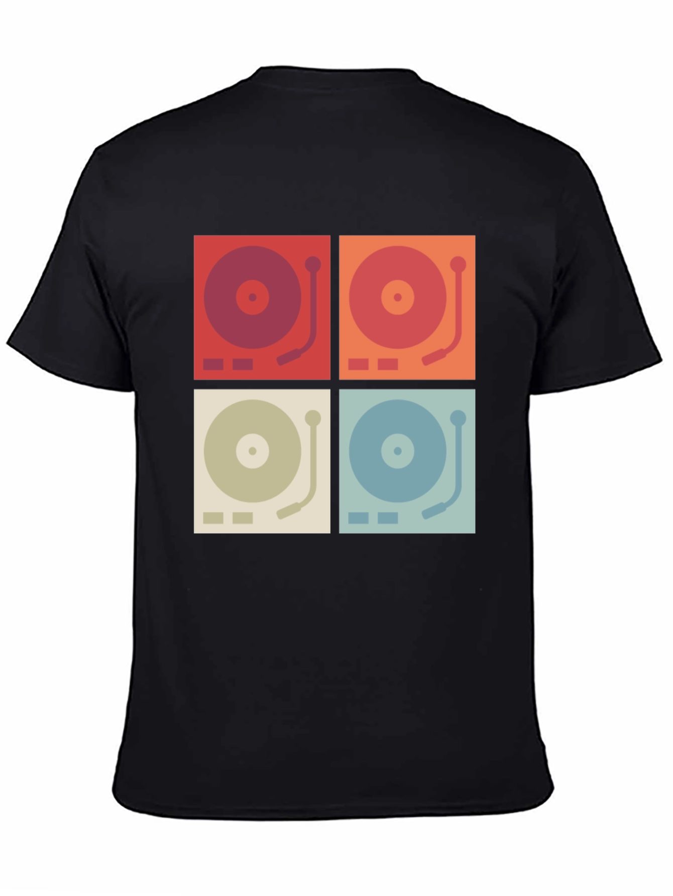 Black Retro Turntable Graphic Tee view 4