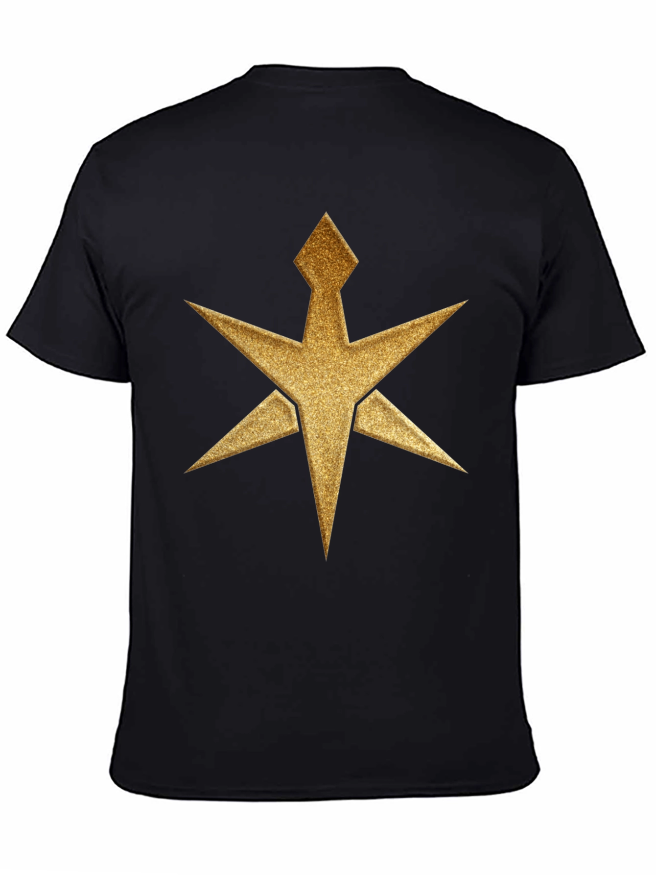 Black Gold Starburst Graphic Tee - Black Cotton Blend view 4