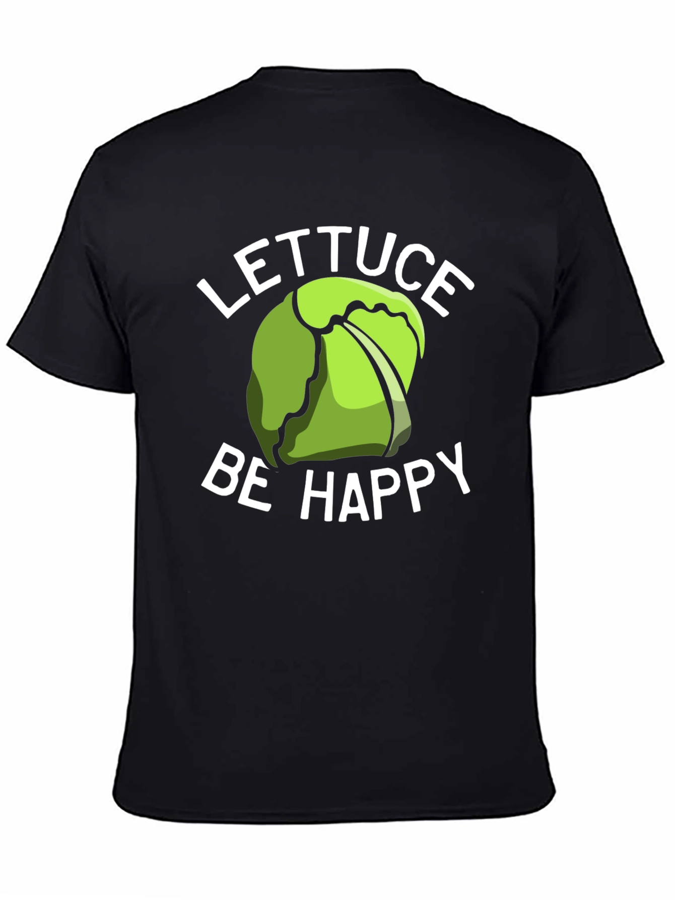 Black Lettuce Be Happy T-Shirt - Funny Graphic Tee view 4