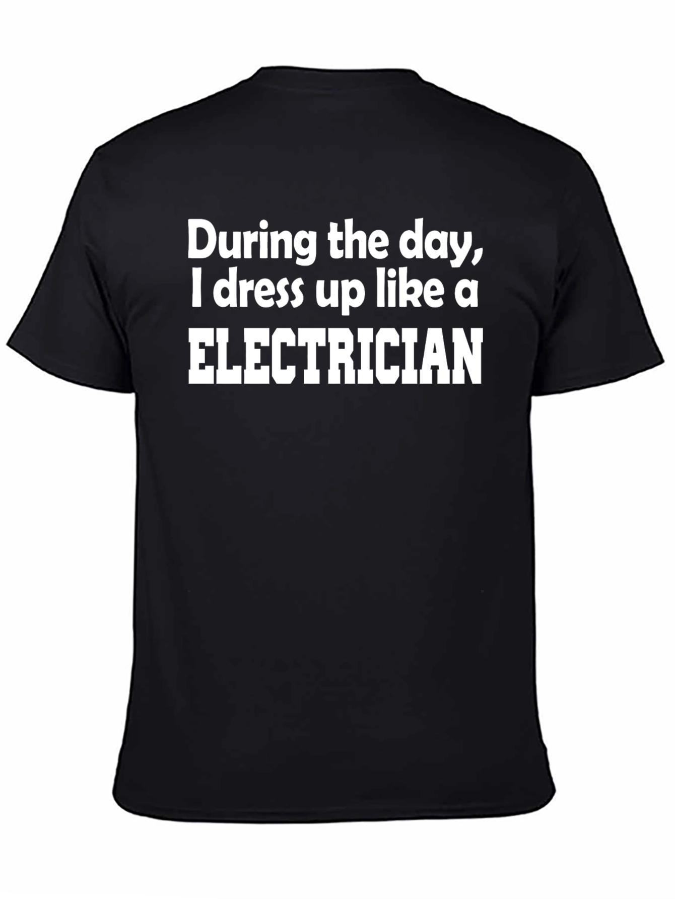Black Electrician Humor T-Shirt: Dress Up Joke Tee view 4